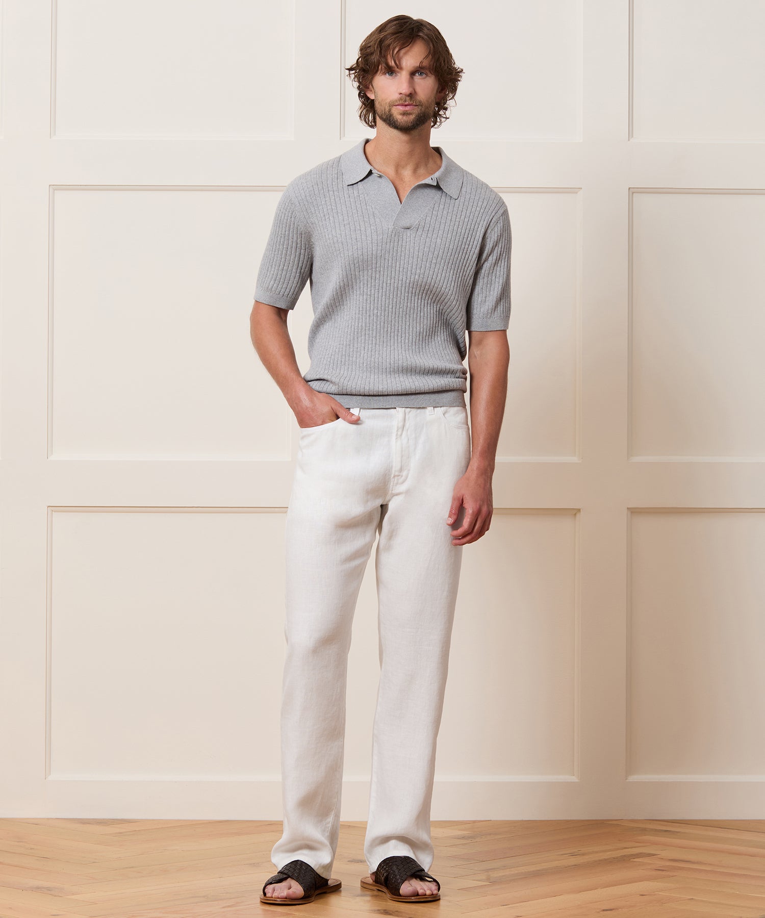 Straight Fit 5-Pocket Linen Pant - Image 3