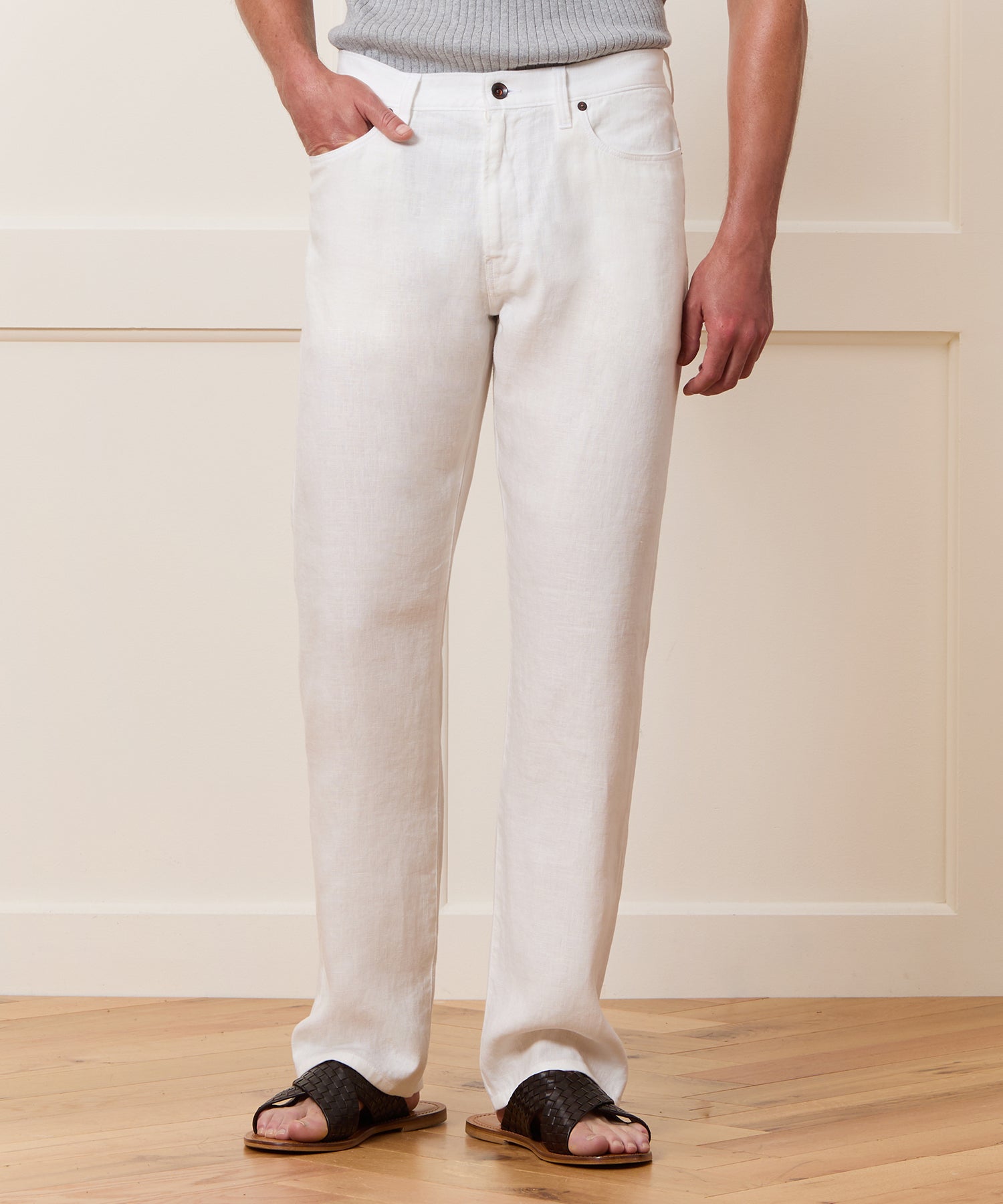 Straight Fit 5-Pocket Linen Pant - Image 2