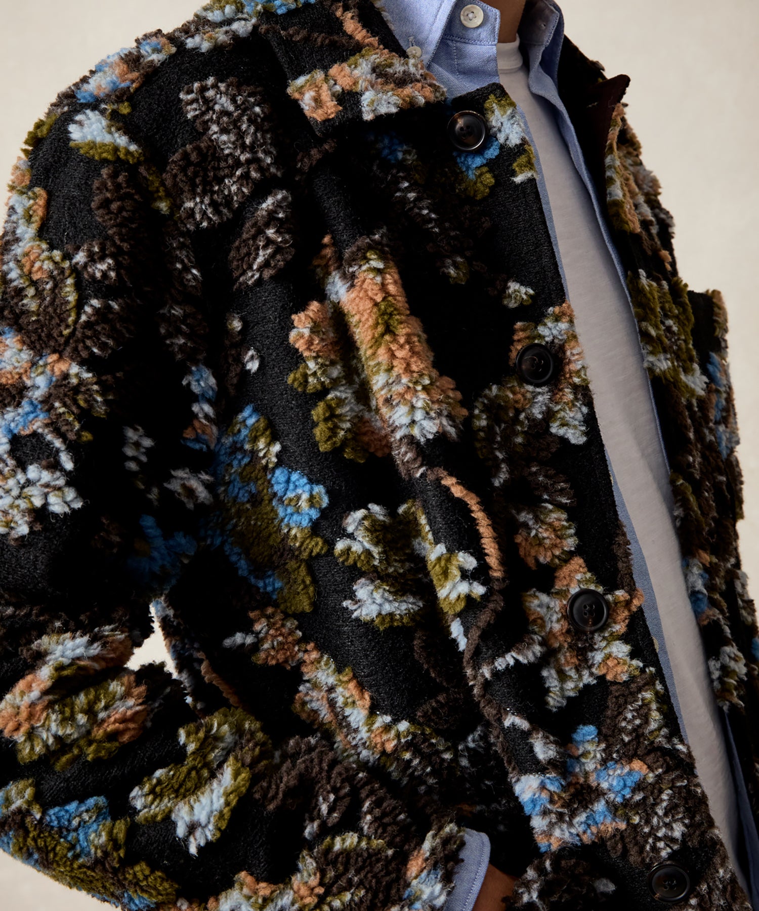 Sherpa Knit Chore Jacket in Espresso Bean - Image 3