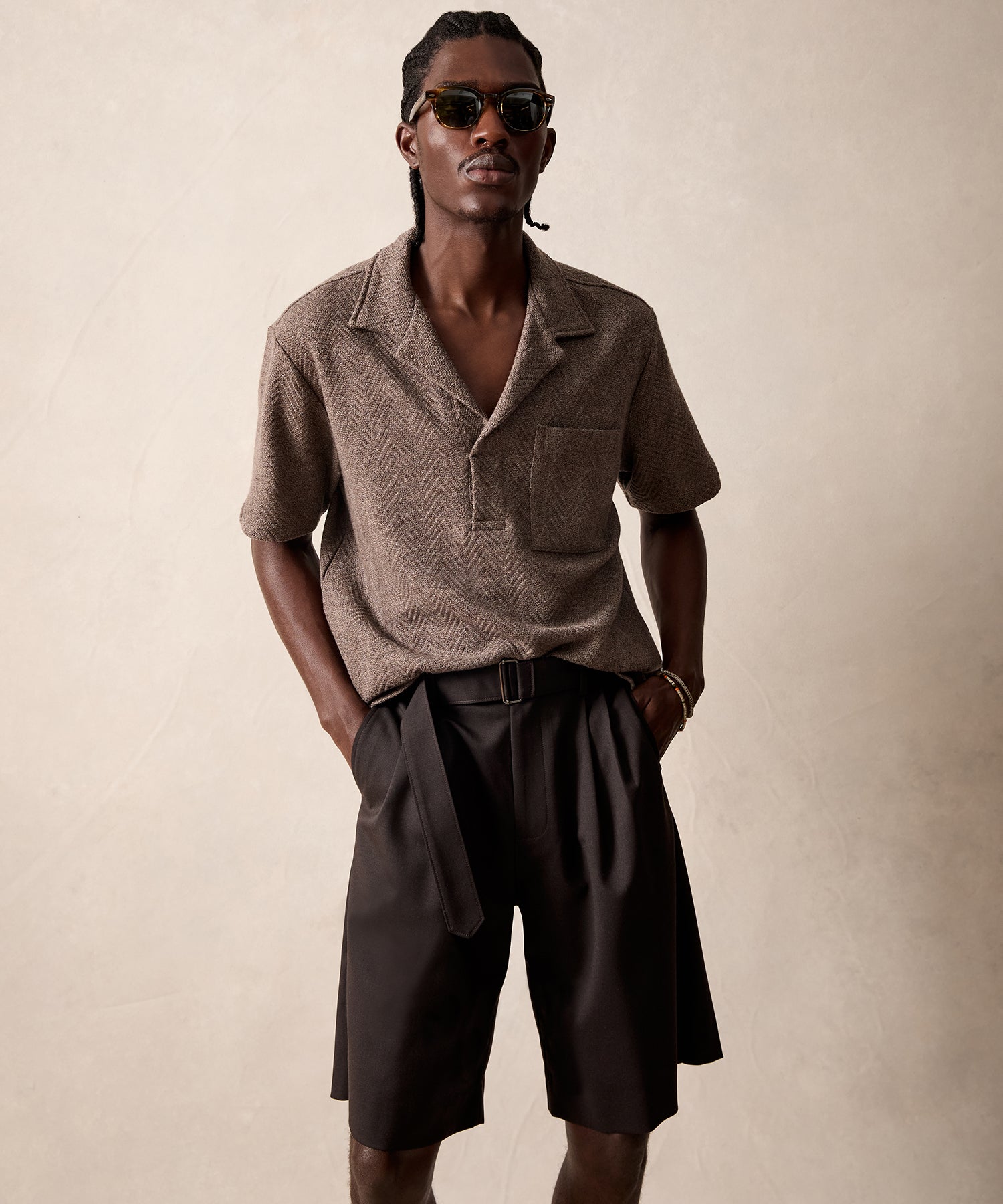 Relaxed Wool-Cotton Herringbone Montauk Polo - Image 2