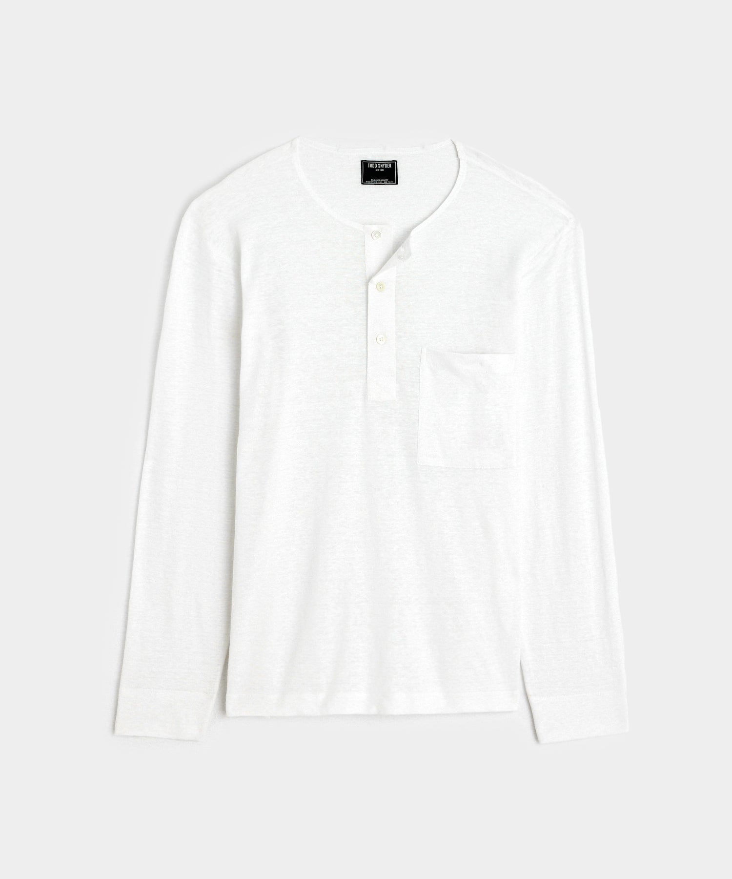 Linen Jersey Henley in White - Image 2