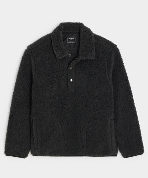 Sherpa Snap Pullover in Charcoal