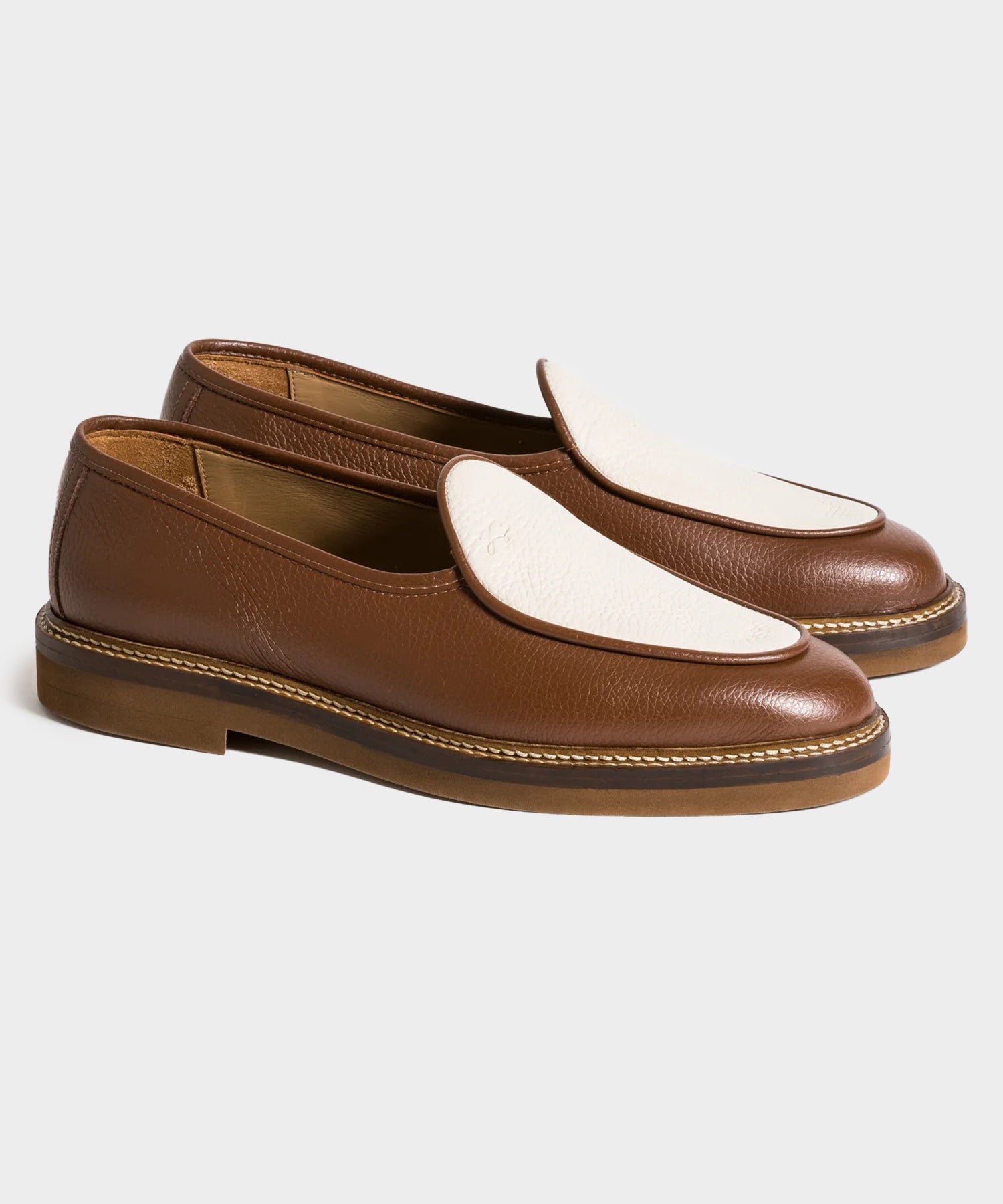 Jacques Solovi??re Lex Loafer in Brown & Cream