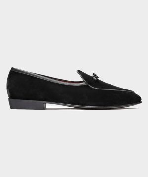 Baudoin & Lange Sagan Velvet Bow Loafer