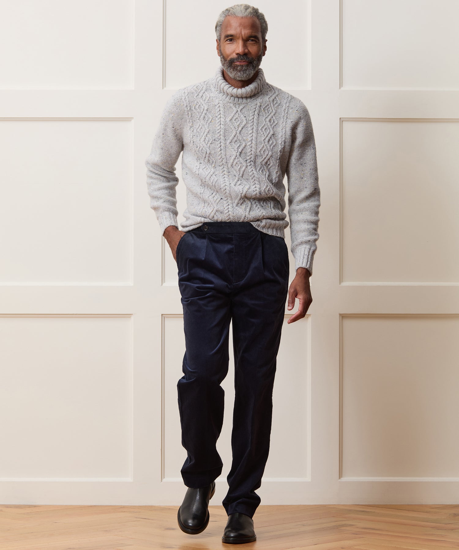 Inis Me??in Cashmere-Merino Aran Turtle Neck - Image 3