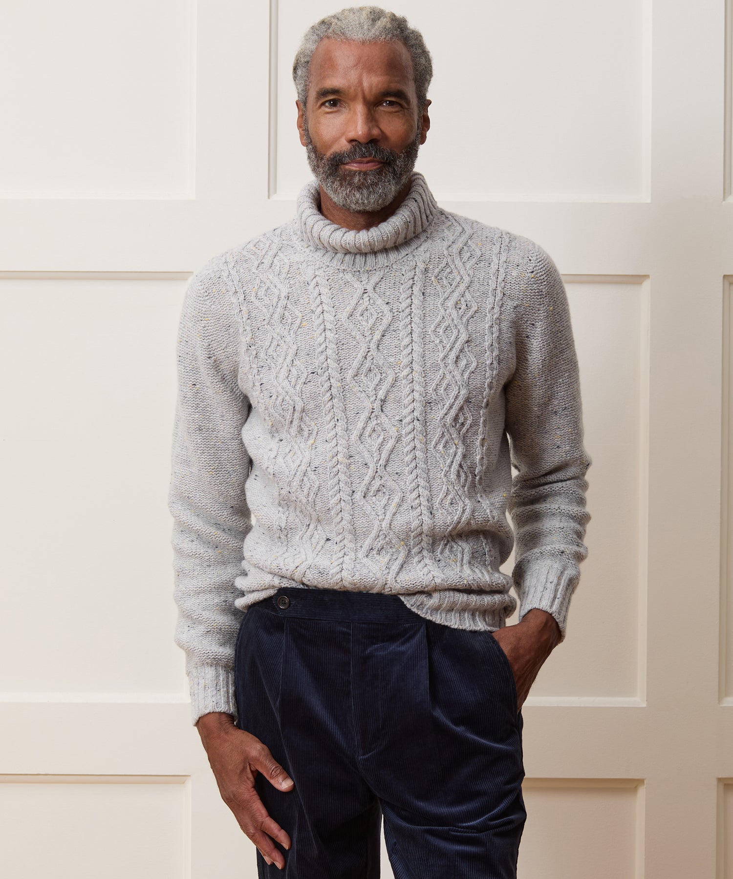 Inis Me??in Cashmere-Merino Aran Turtle Neck - Image 2