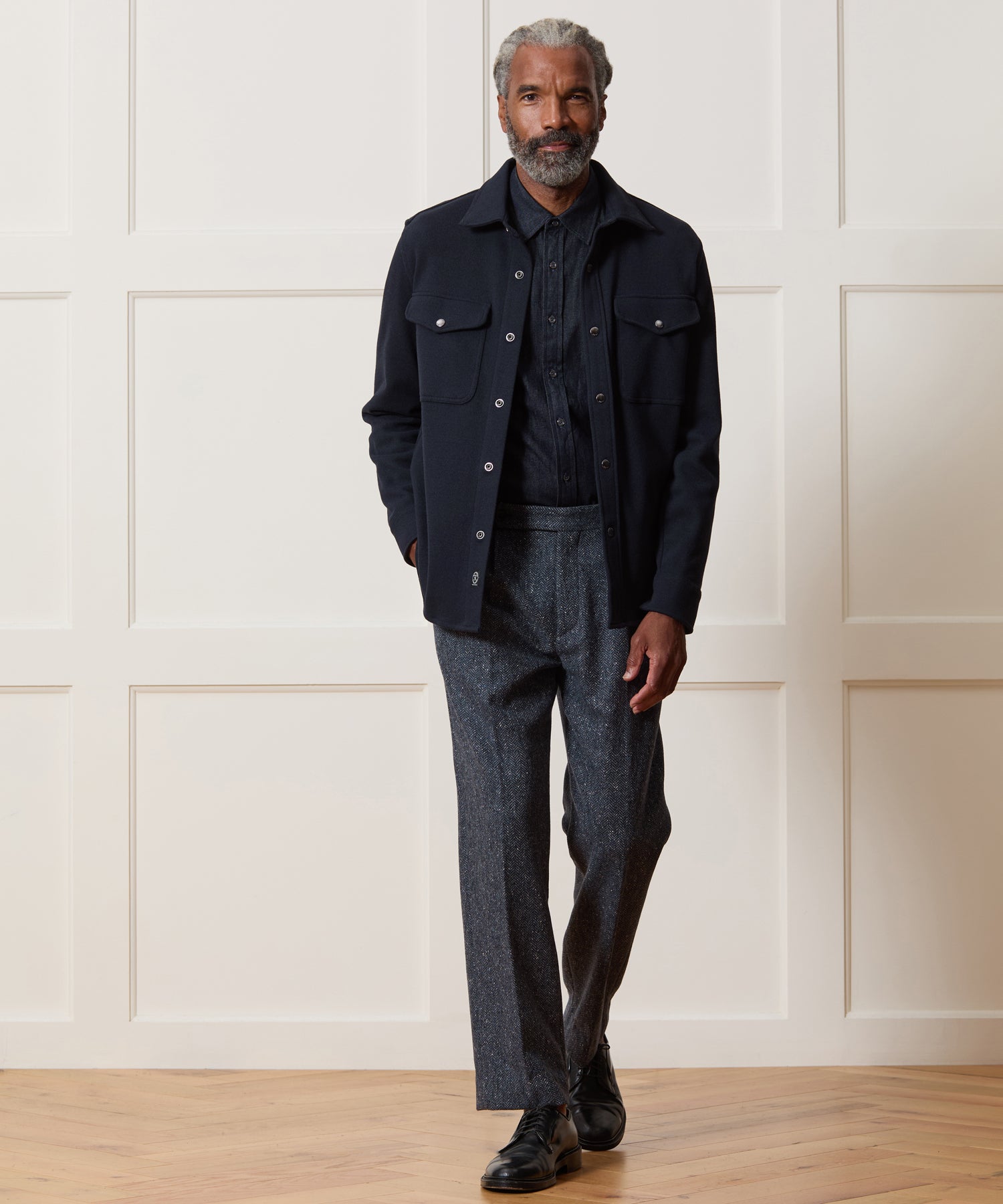 Knit Military Shirt Jacket - Image 3