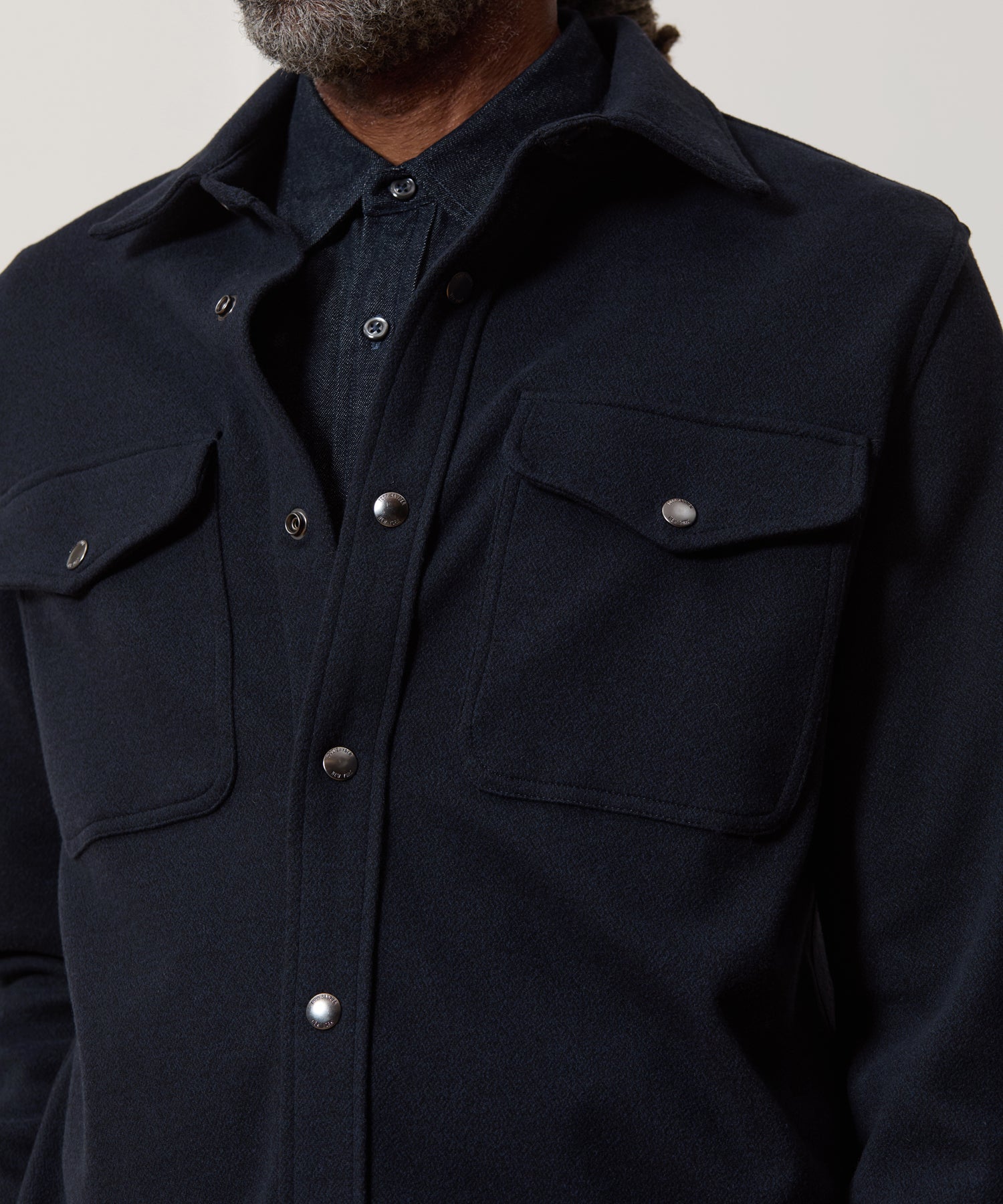 Knit Military Shirt Jacket - Image 4
