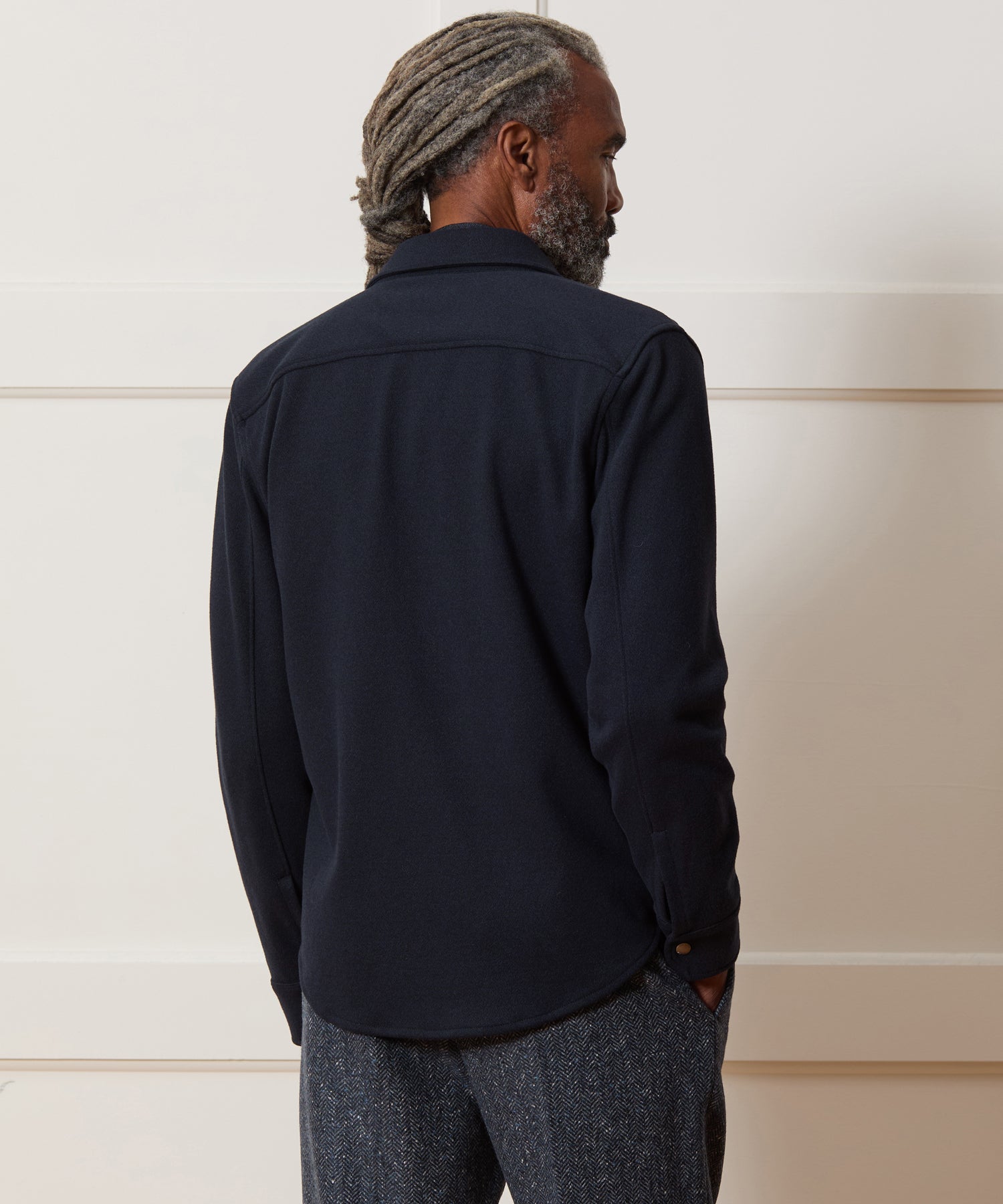 Knit Military Shirt Jacket - Image 5