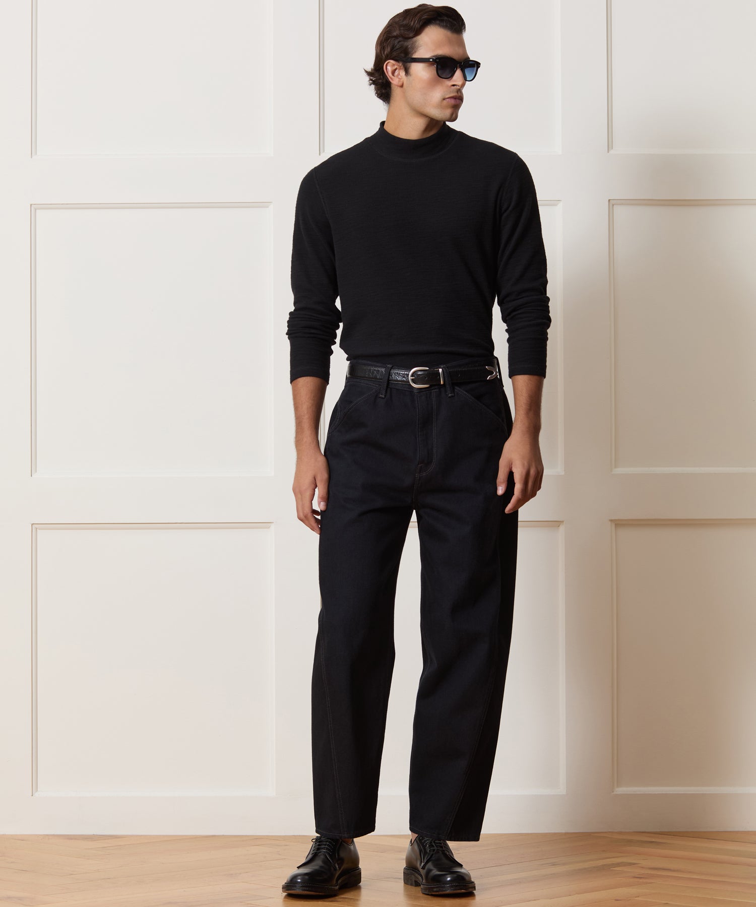 Lightweight Mini Waffle Mockneck Tee - Image 3