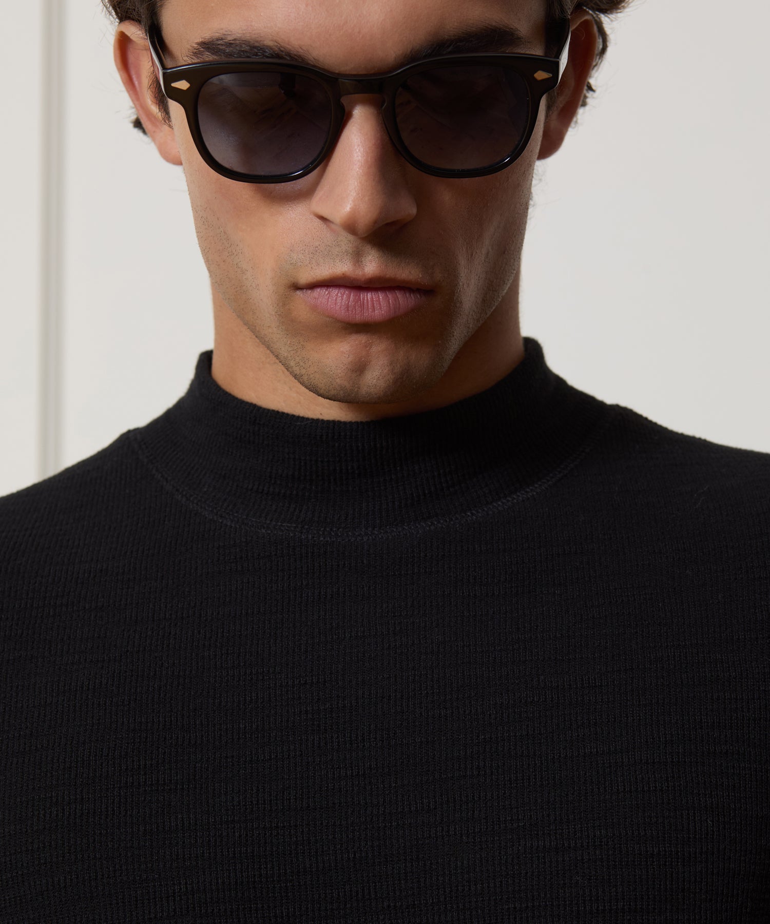 Lightweight Mini Waffle Mockneck Tee - Image 4