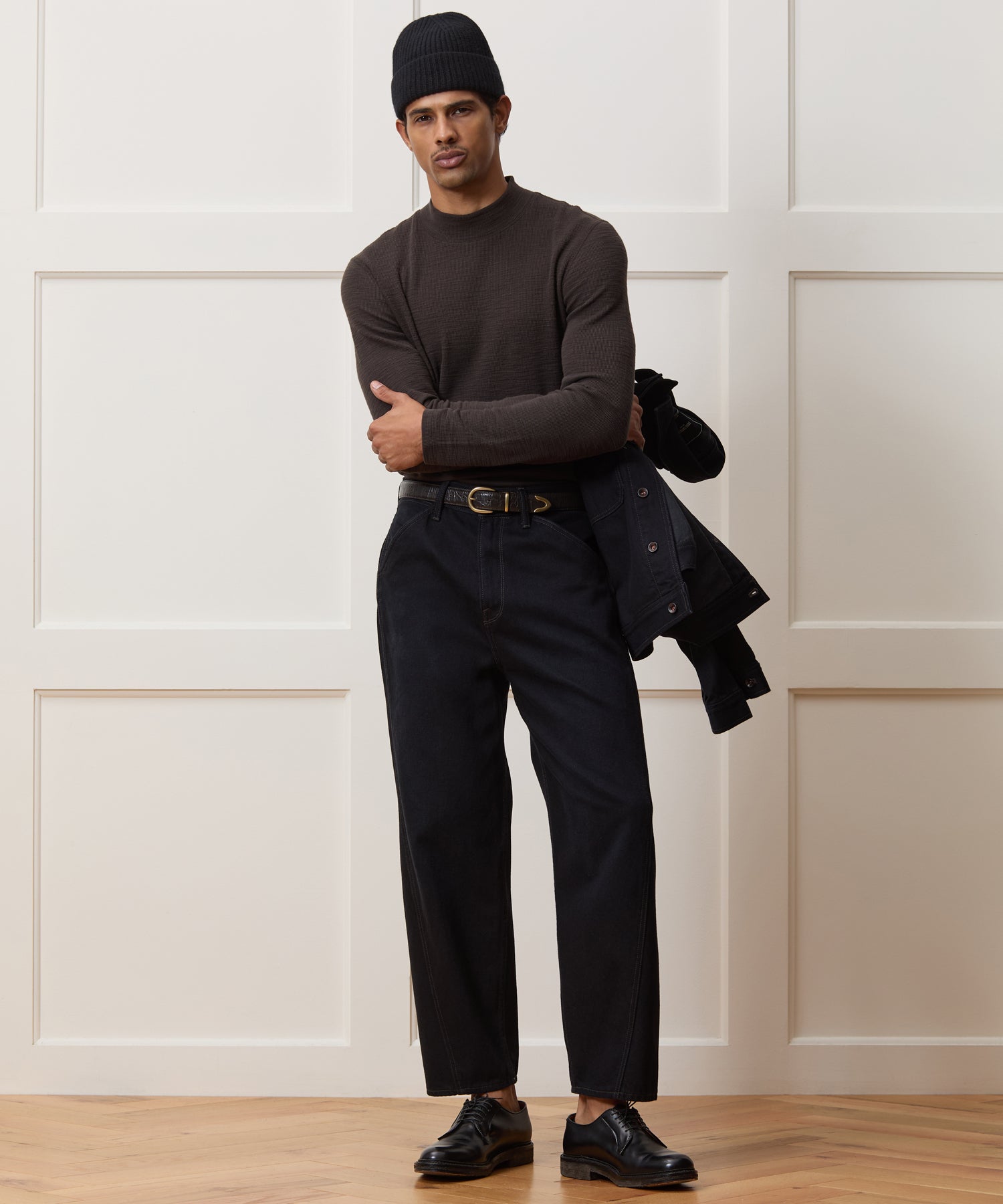 Lightweight Mini Waffle Mockneck Tee - Image 5