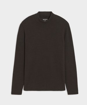 Lightweight Mini Waffle Mockneck Tee