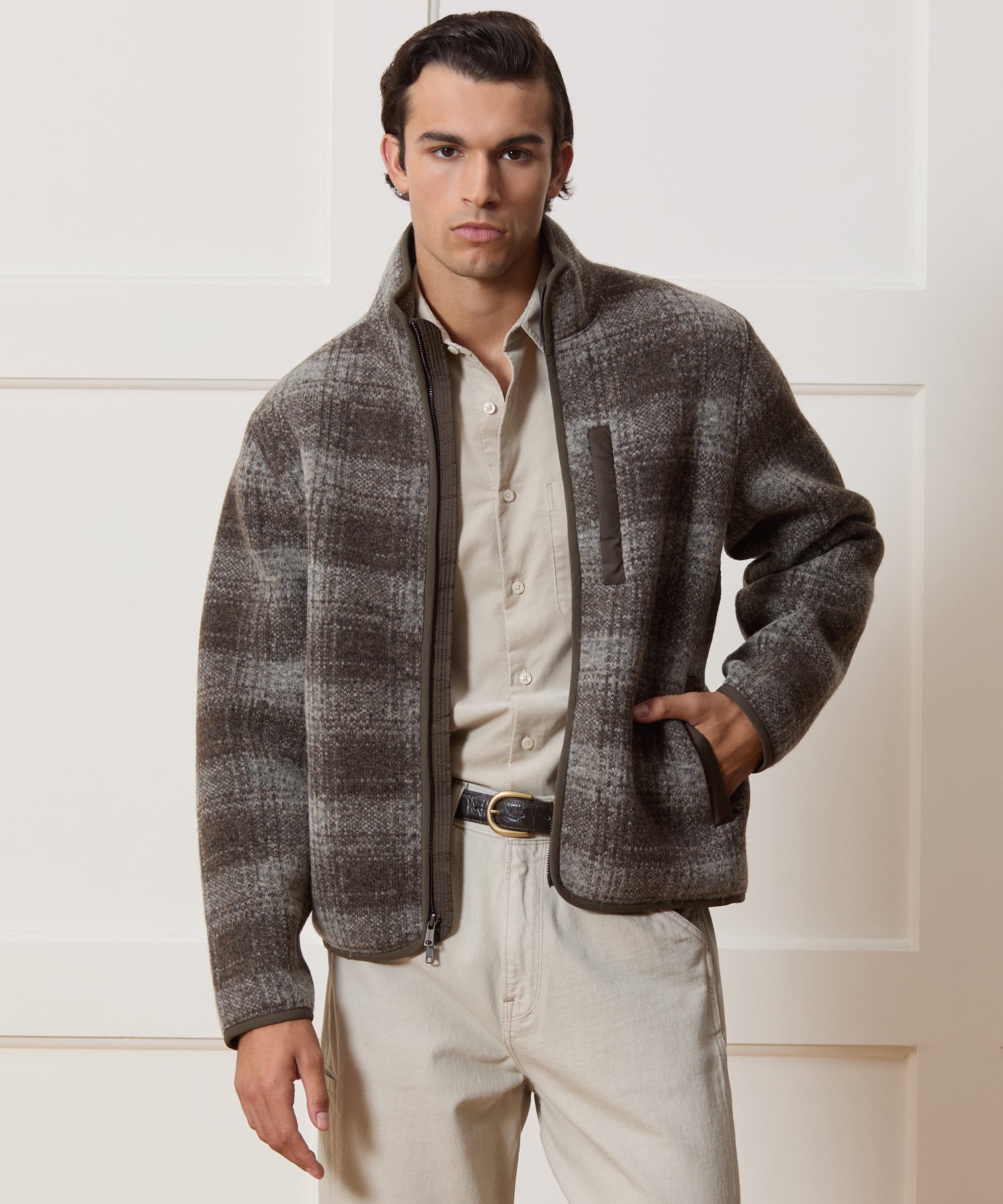 Plaid Fleece Lodge Jacket - Image 2