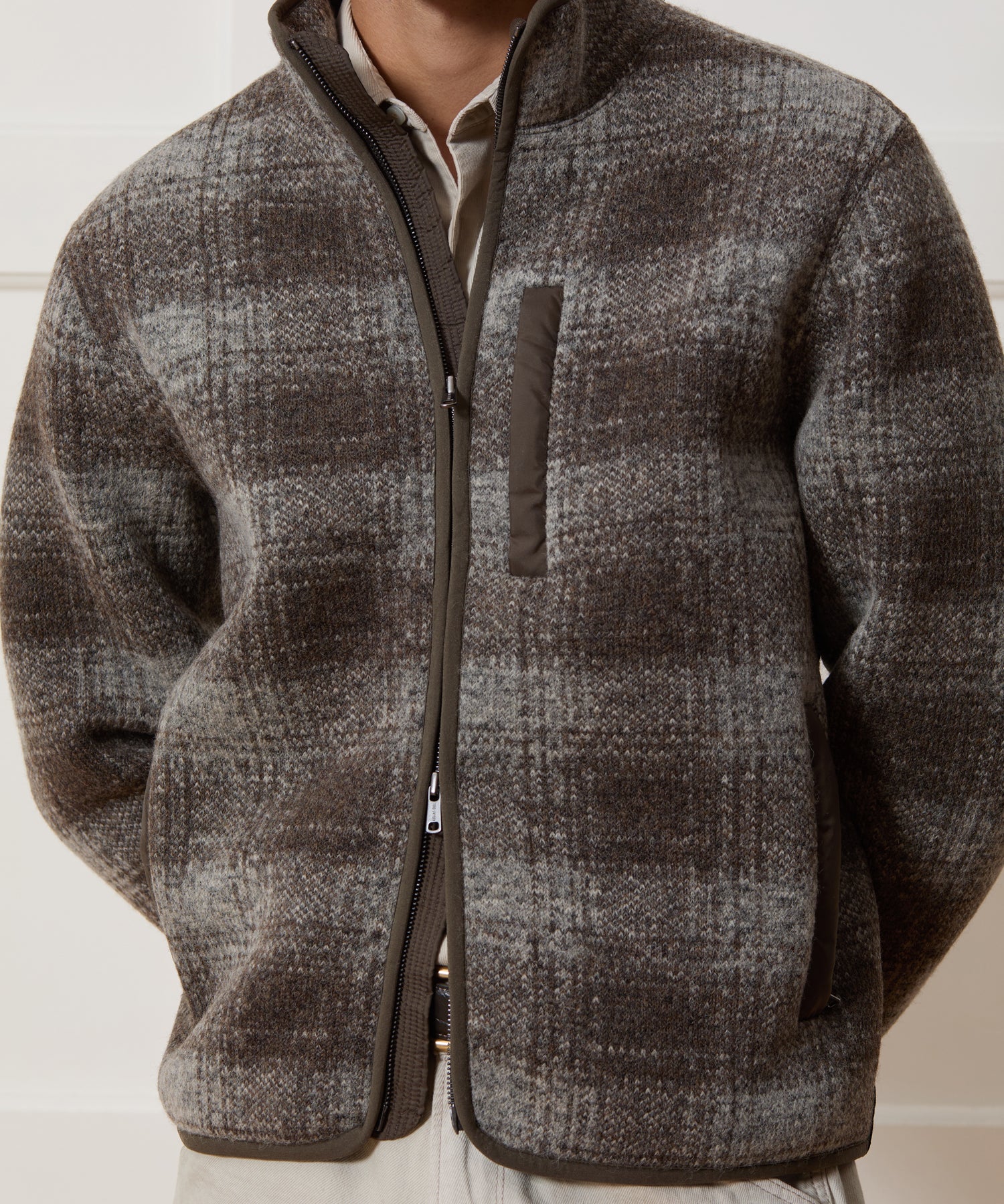 Plaid Fleece Lodge Jacket - Image 4