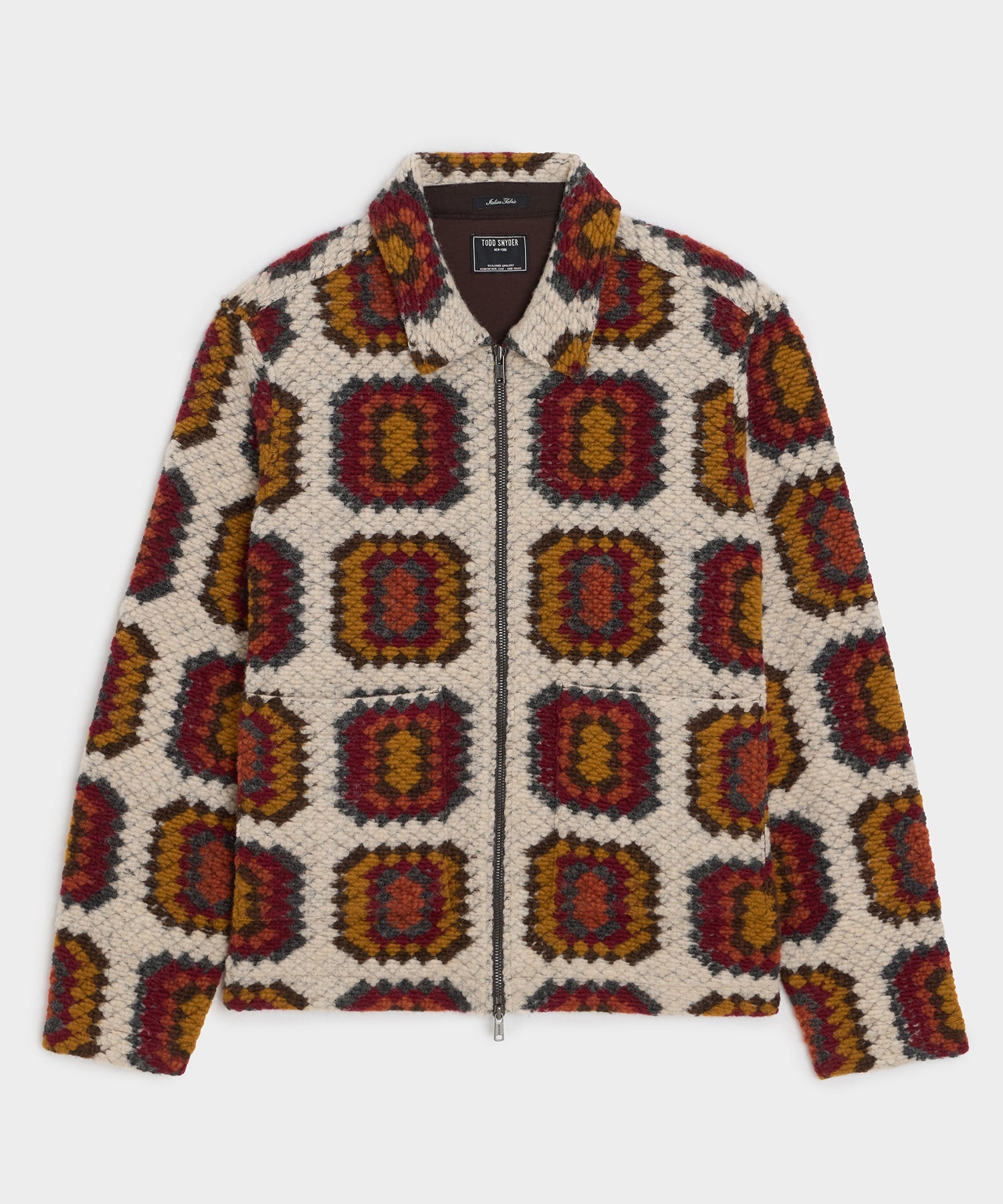 Italian Crochet Full-Zip Jacket