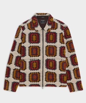 Italian Crochet Full-Zip Jacket