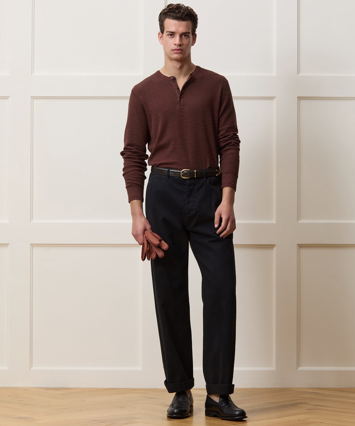 Lightweight Mini Waffle Henley - Image 3