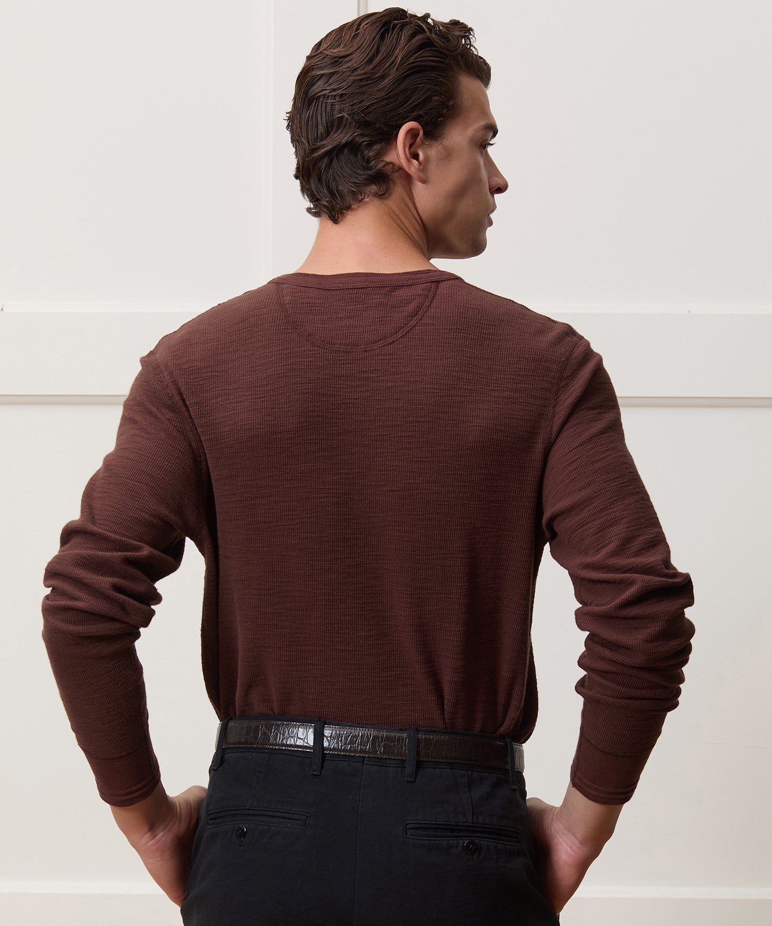 Lightweight Mini Waffle Henley - Image 5