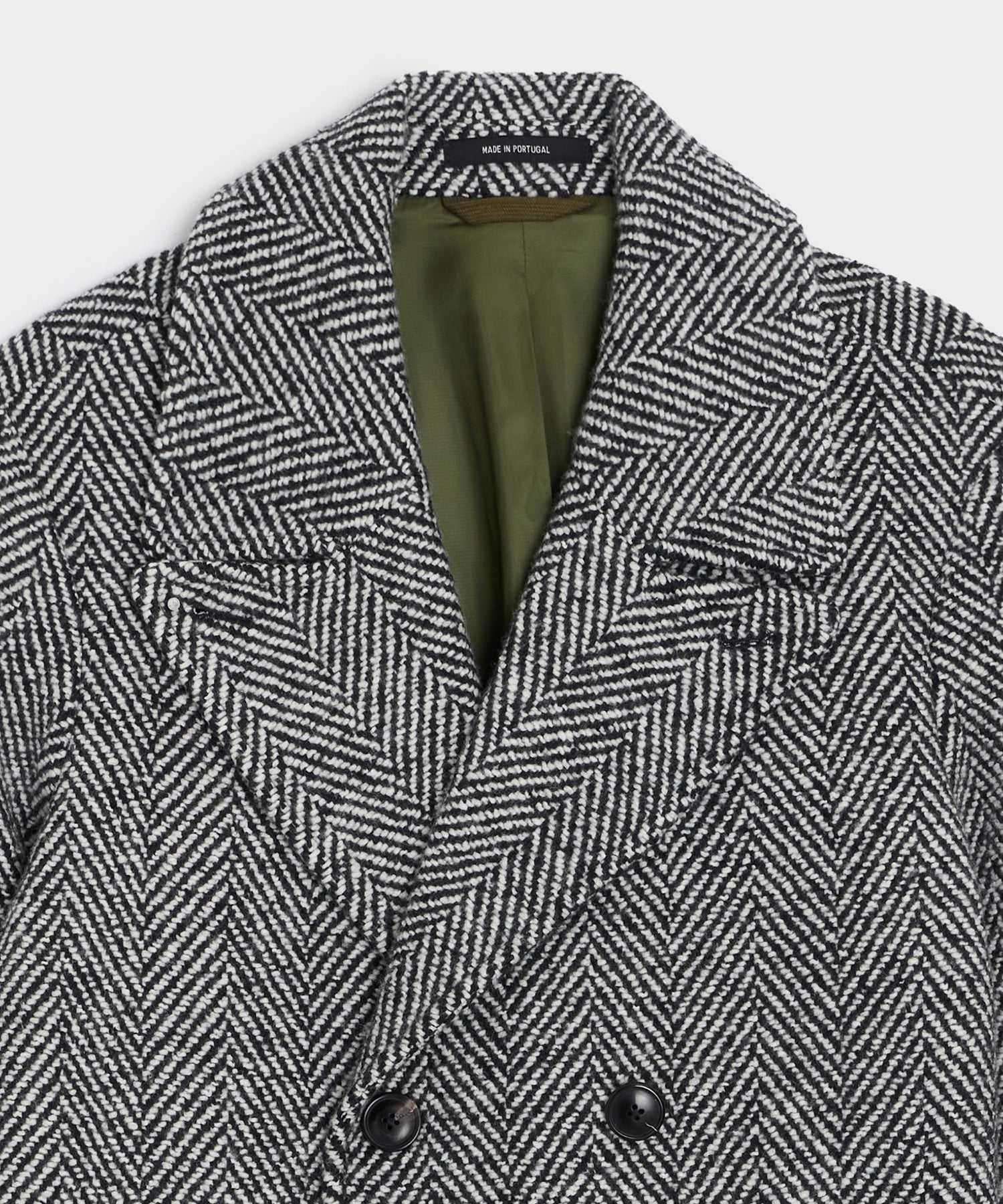 Italian Wool Herringbone Officer Coat - Image 7