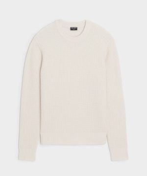 Waffle Cashmere Crewneck Sweater