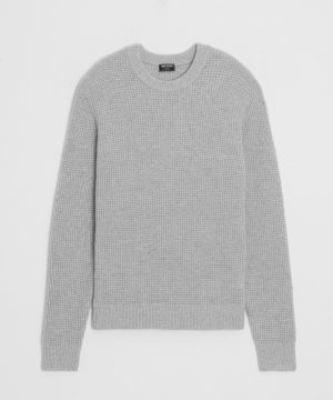 Waffle Cashmere Crewneck Sweater