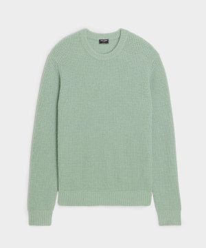 Waffle Cashmere Crewneck Sweater