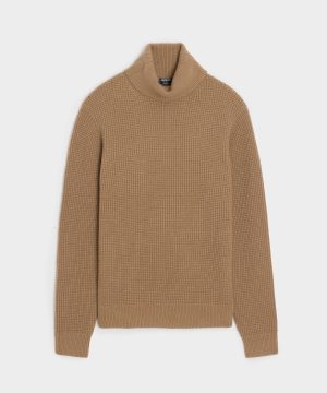 Waffle Cashmere Turtleneck
