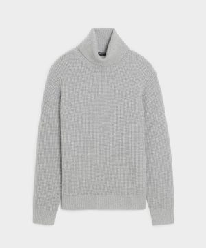 Waffle Cashmere Turtleneck