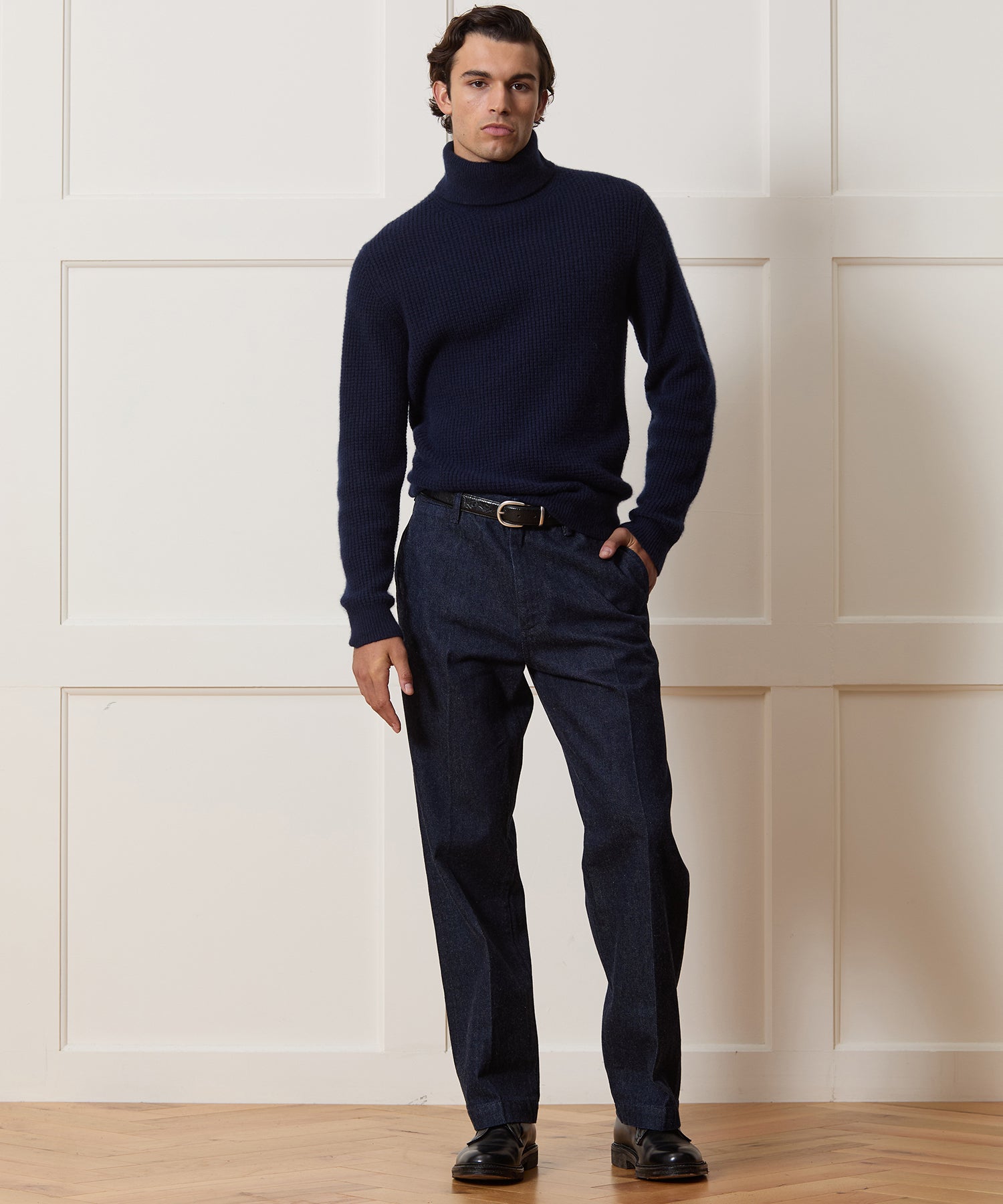 Waffle Cashmere Turtleneck - Image 3