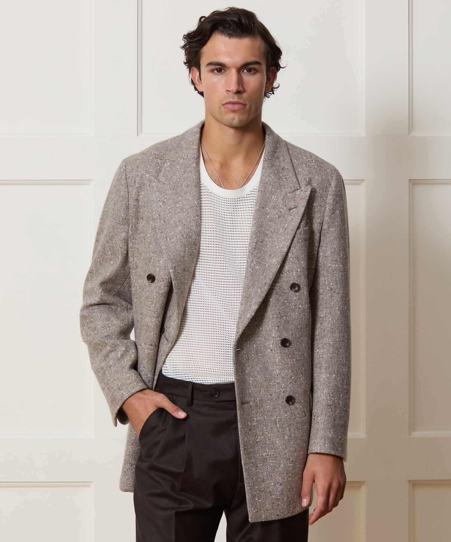 Italian Cashmere Donegal Double-Breasted Wythe Jacket - Image 2