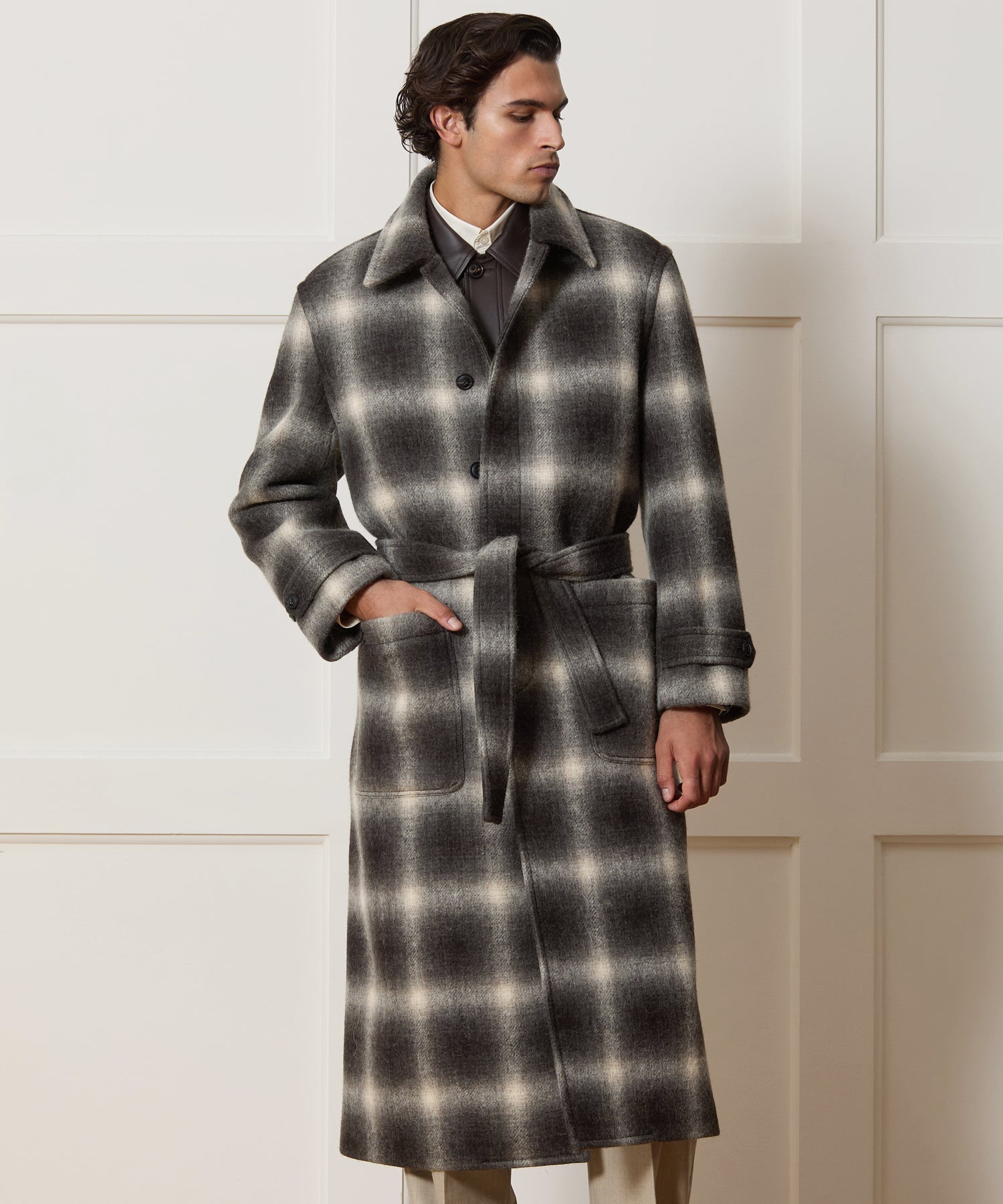Italian Wool-Alpaca Belted Overcoat - Image 2