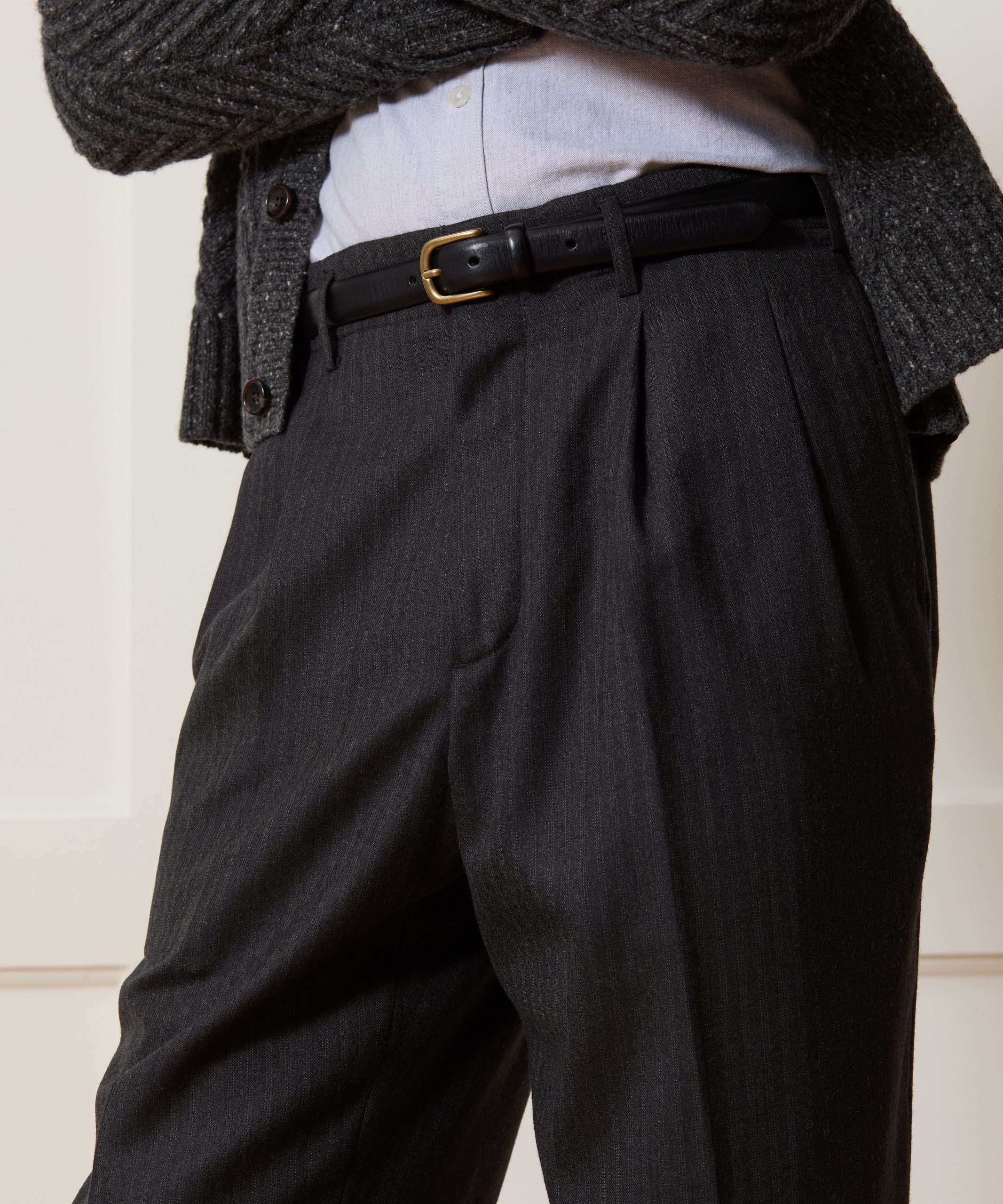 Italian Flannel Striped Hollywood Trouser - Image 4