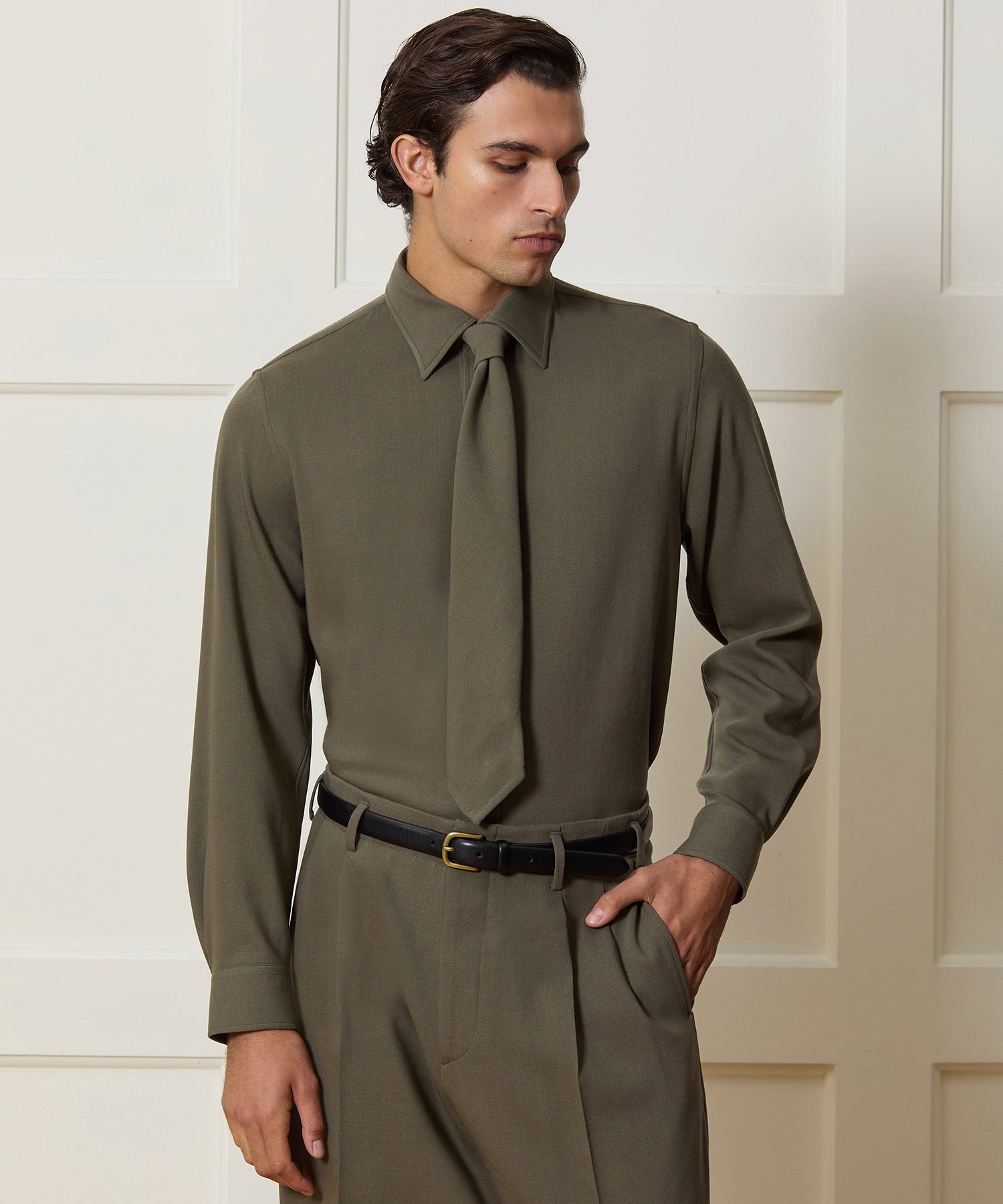 Italian Crepe Wool Shirt - Image 2