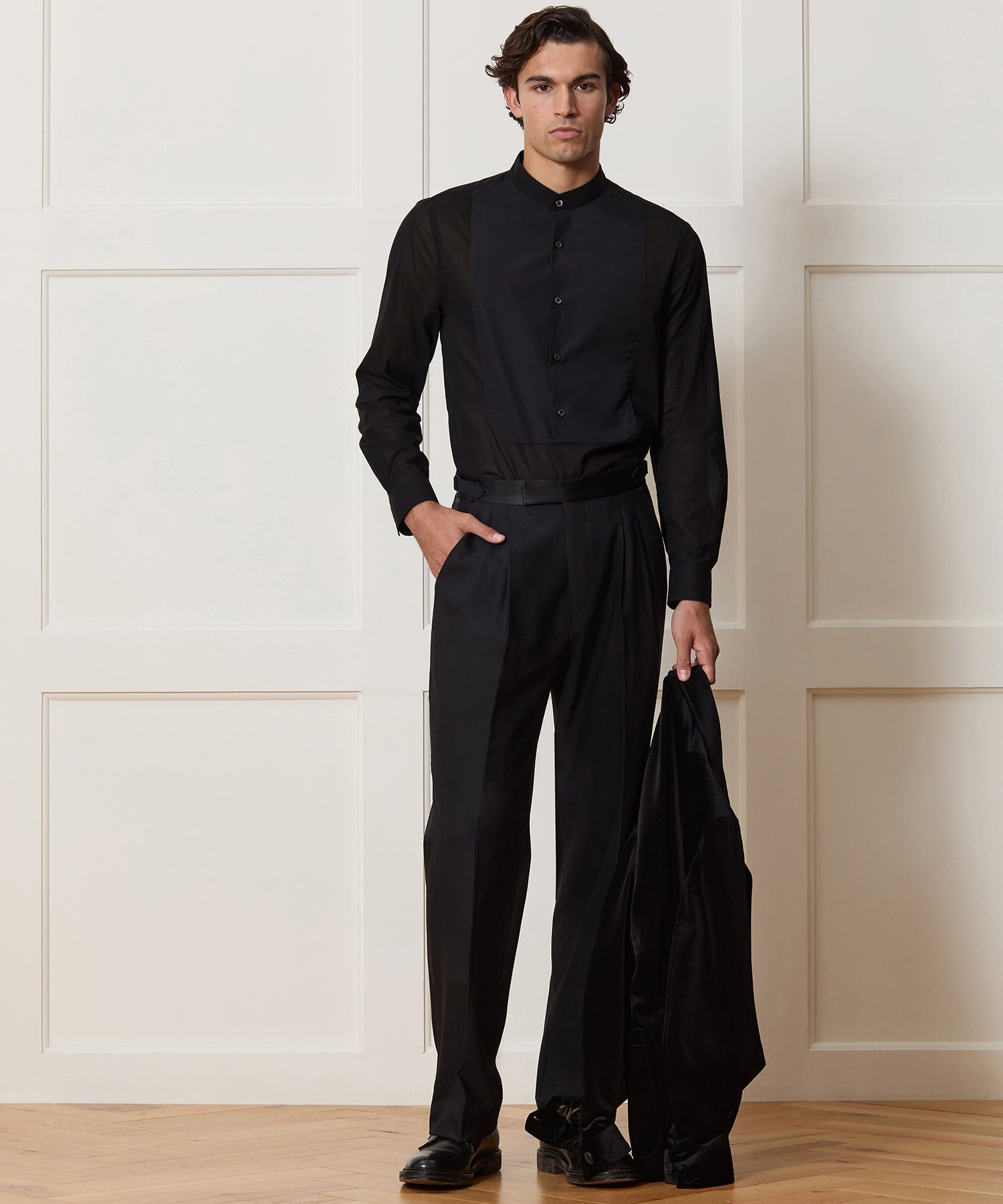 Lightweight Italian Cotton Popover Tuxedo Shirt - Image 3