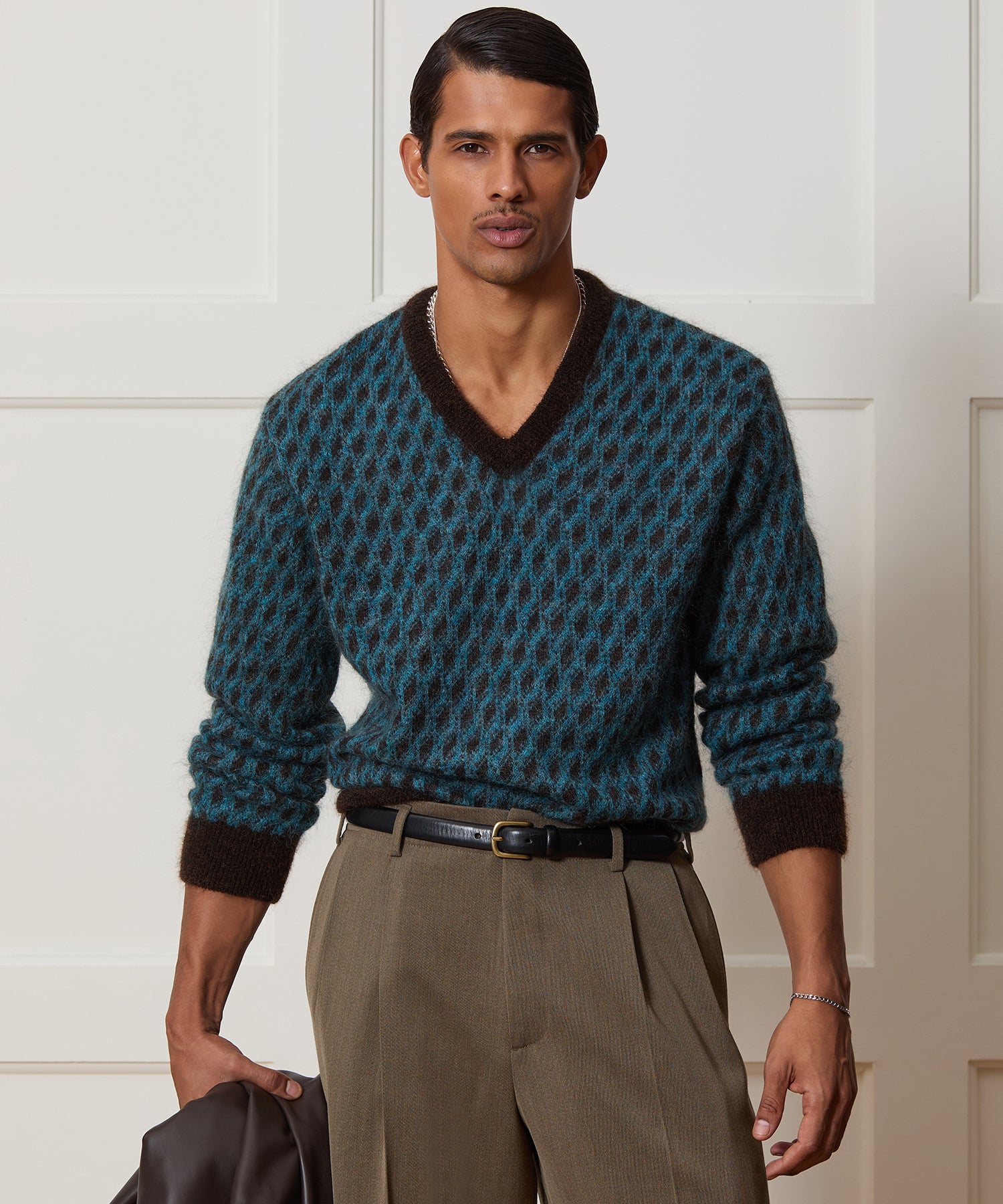 Italian Mohair V-Neck Sweater - Image 2