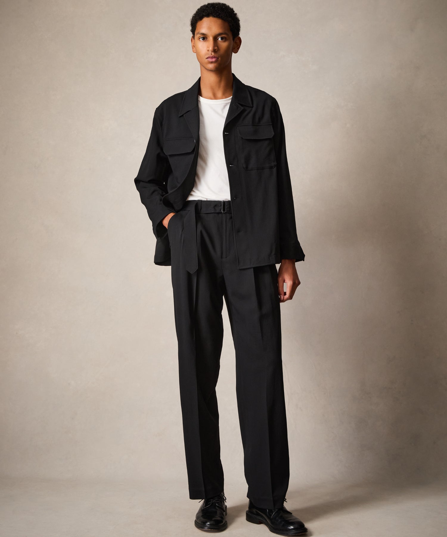 Gabardine Spread Collar Overshirt - Image 4