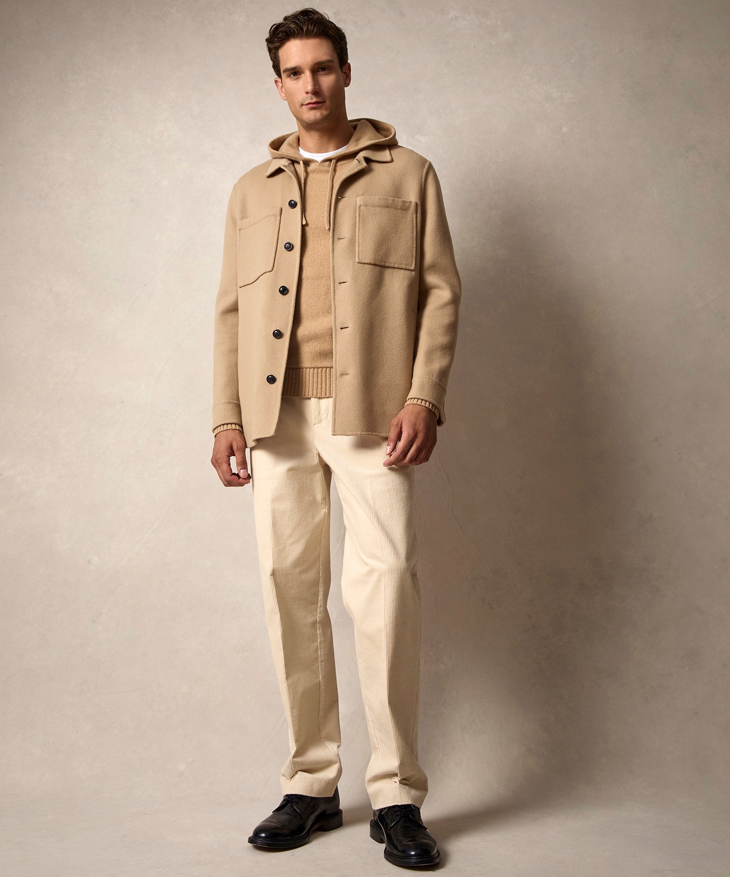 Italian Cashmere Shirt Jacket in Camel - Image 4