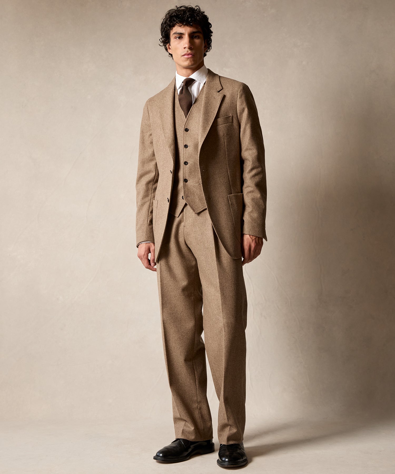 Italian Flannel Vest in Chestnut - Image 6