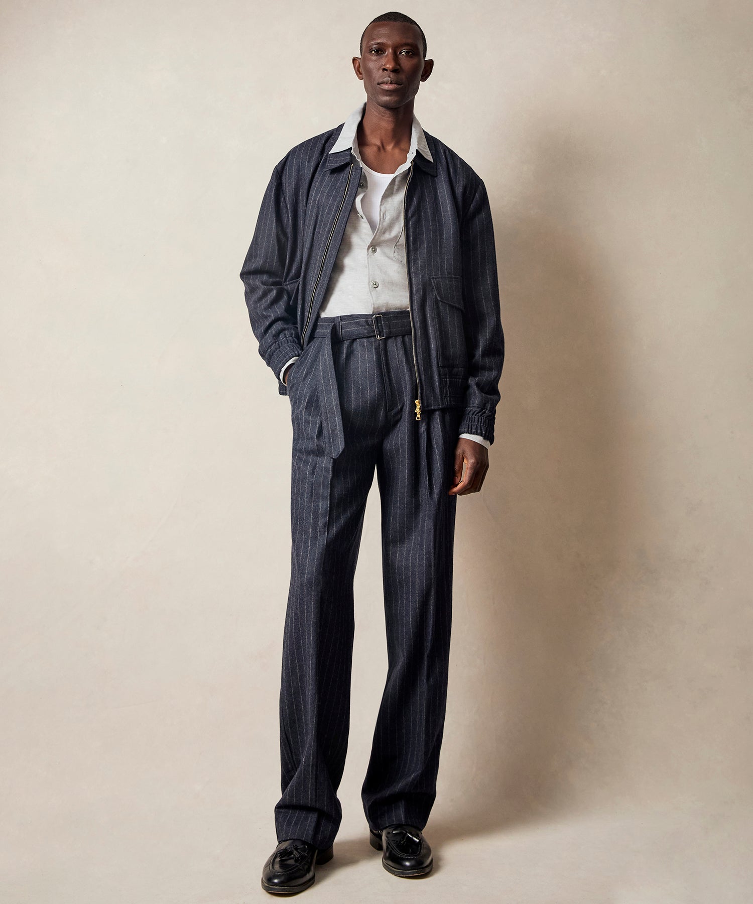 Italian Wool Self Belt Trouser - Image 3