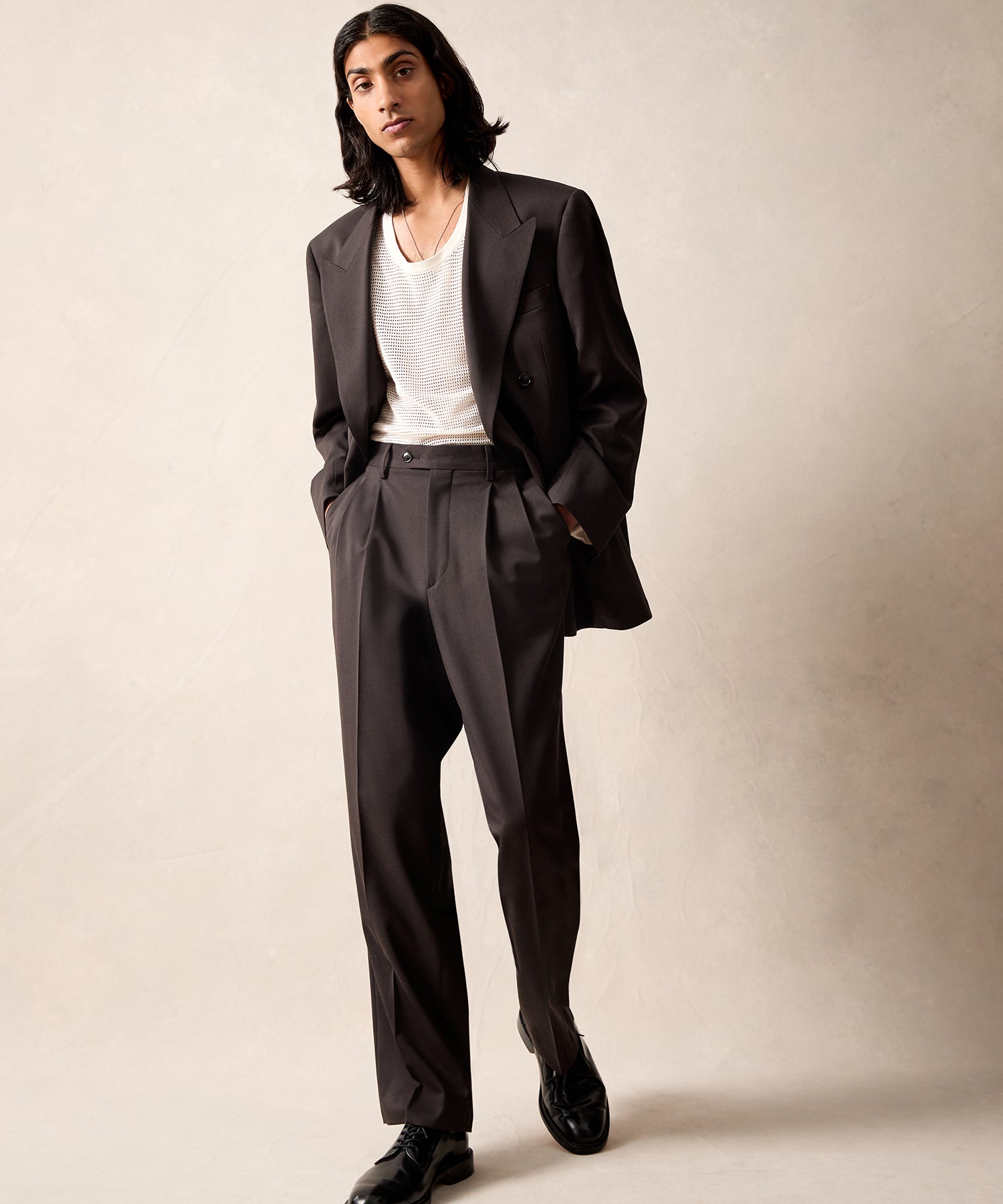 Italian Gabardine Wythe Jacket in Dark Brown - Image 4