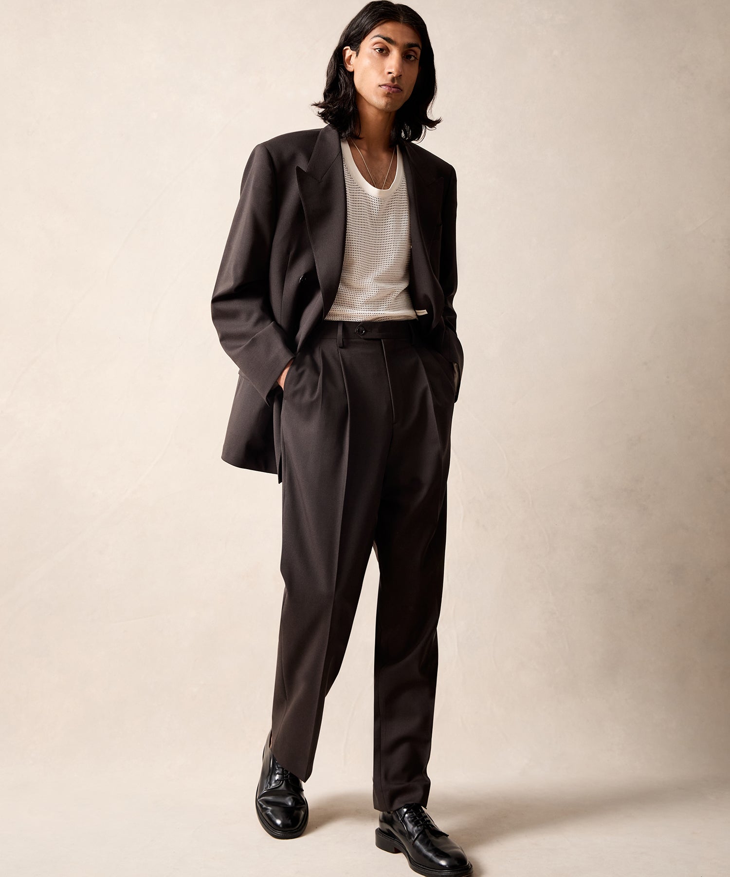 Italian Gabardine Wythe Jacket in Dark Brown - Image 8