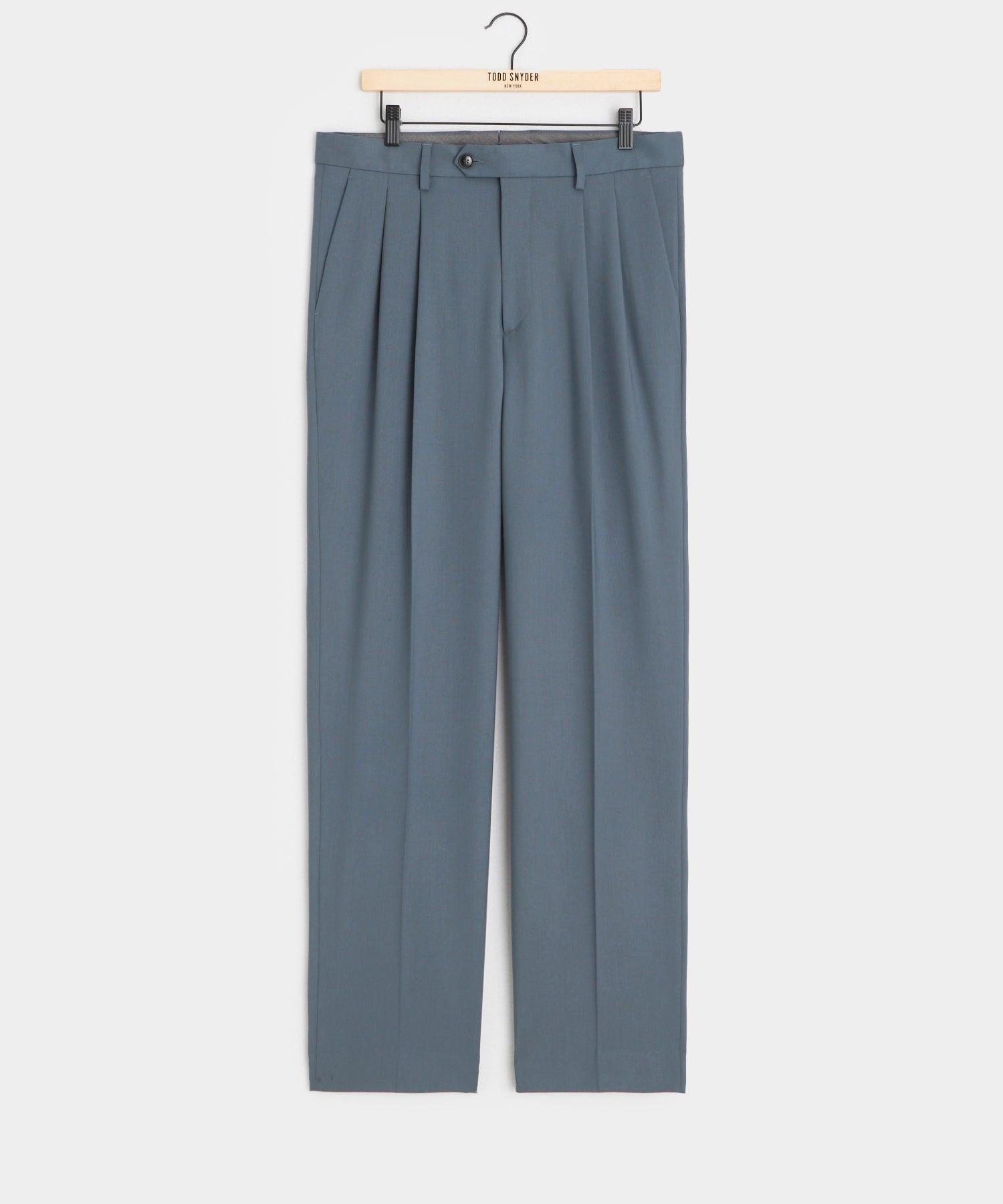 Italian Gabardine Wythe Trouser in Steel Blue