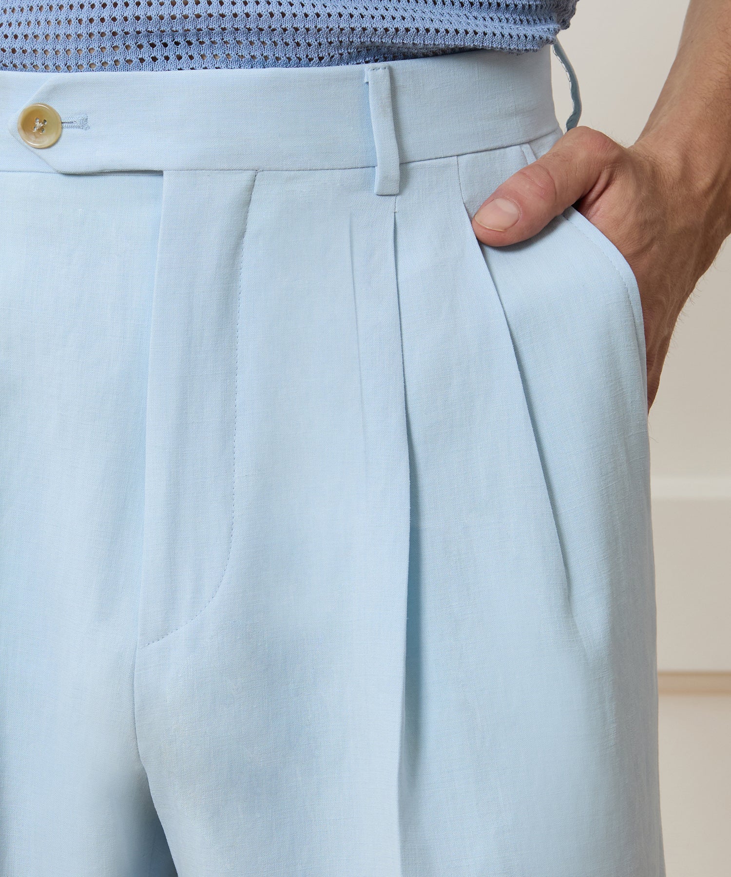 Italian Sueded Linen Wythe Trouser - Image 5