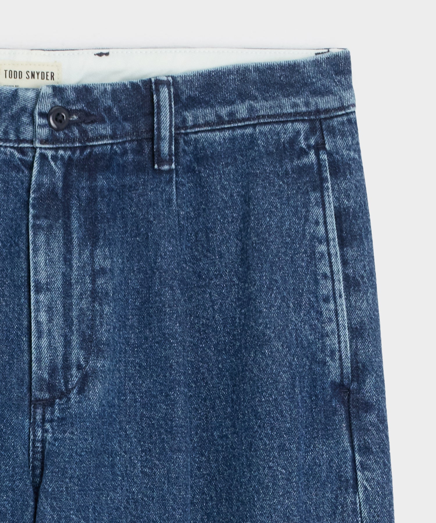 Relaxed Pleated Denim Chino in Blue Stonewash - Image 6