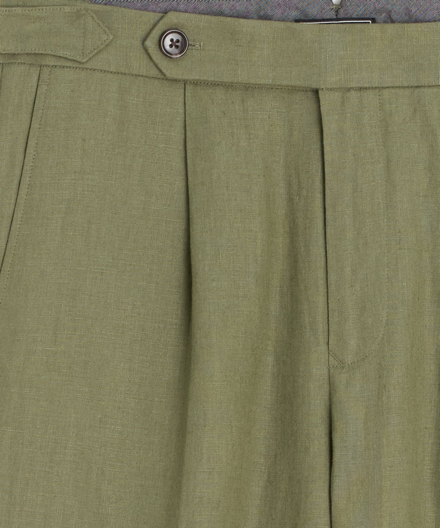 Straight Fit Irish Linen Side Tab Trouser - Image 6