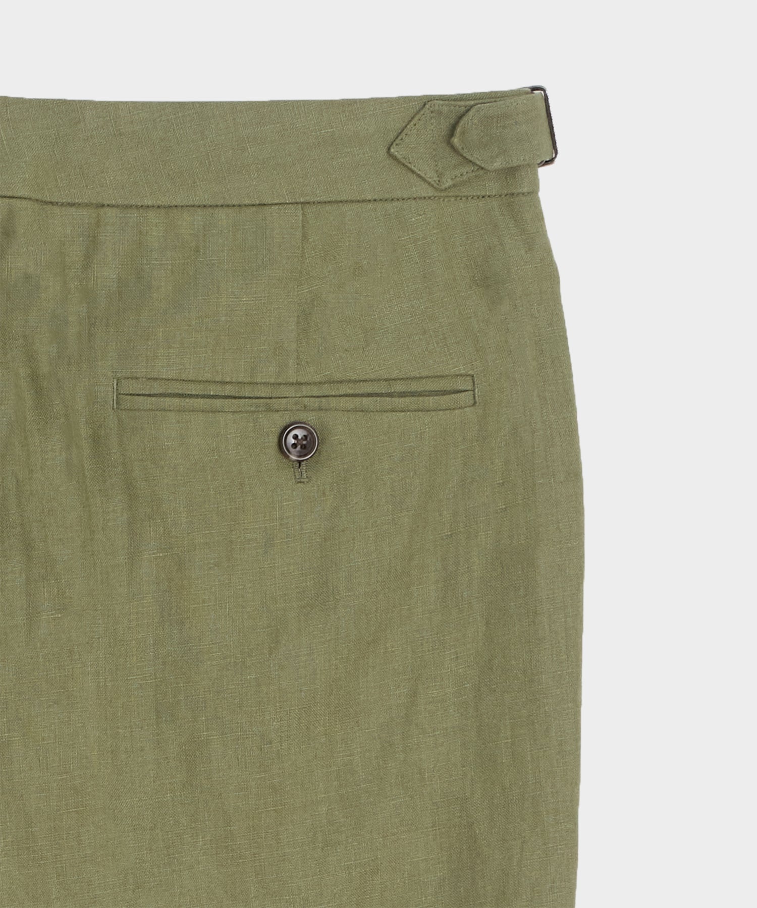 Straight Fit Irish Linen Side Tab Trouser - Image 7