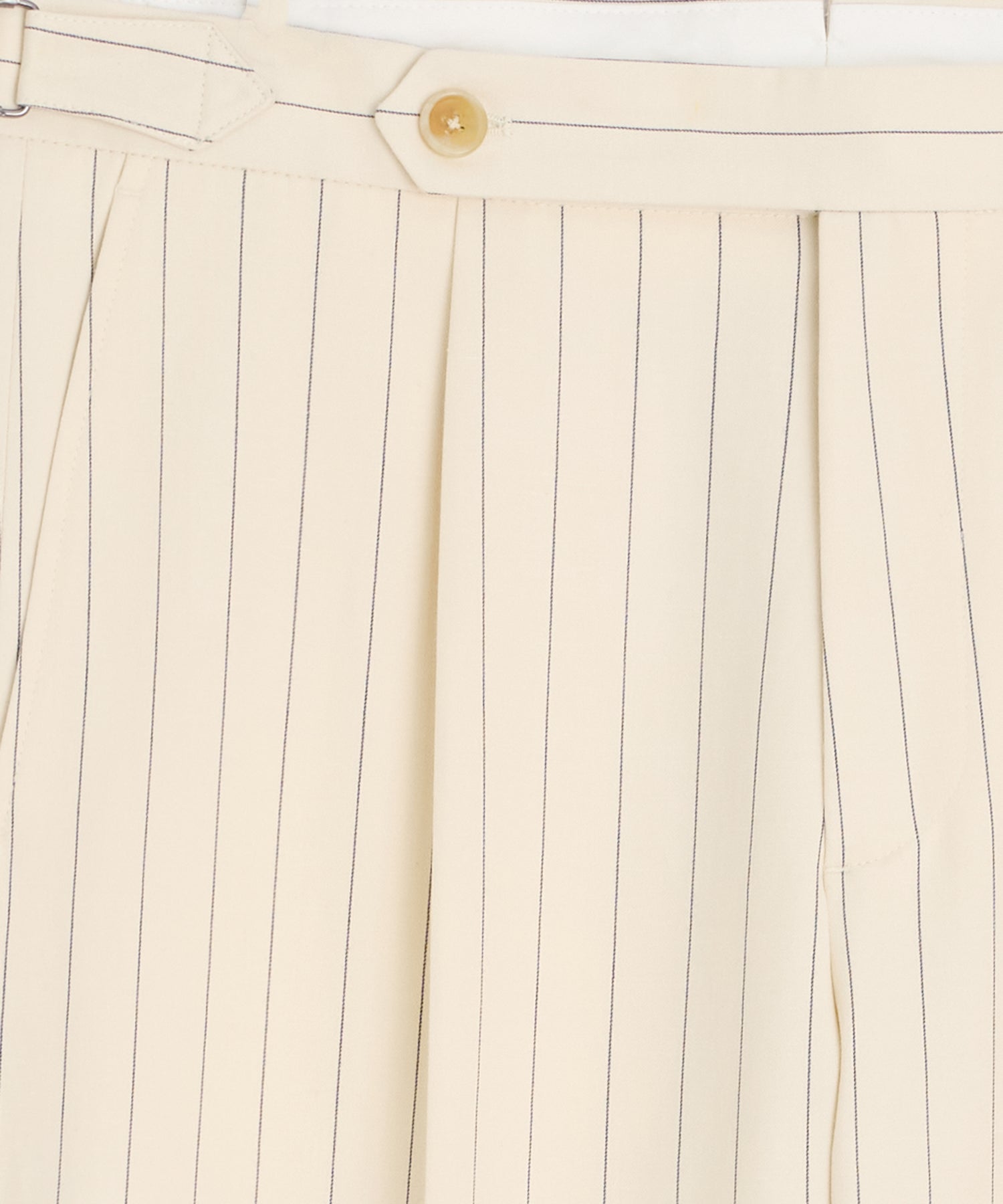 Italian Cotton Linen Striped Side Tab Trouser - Image 5
