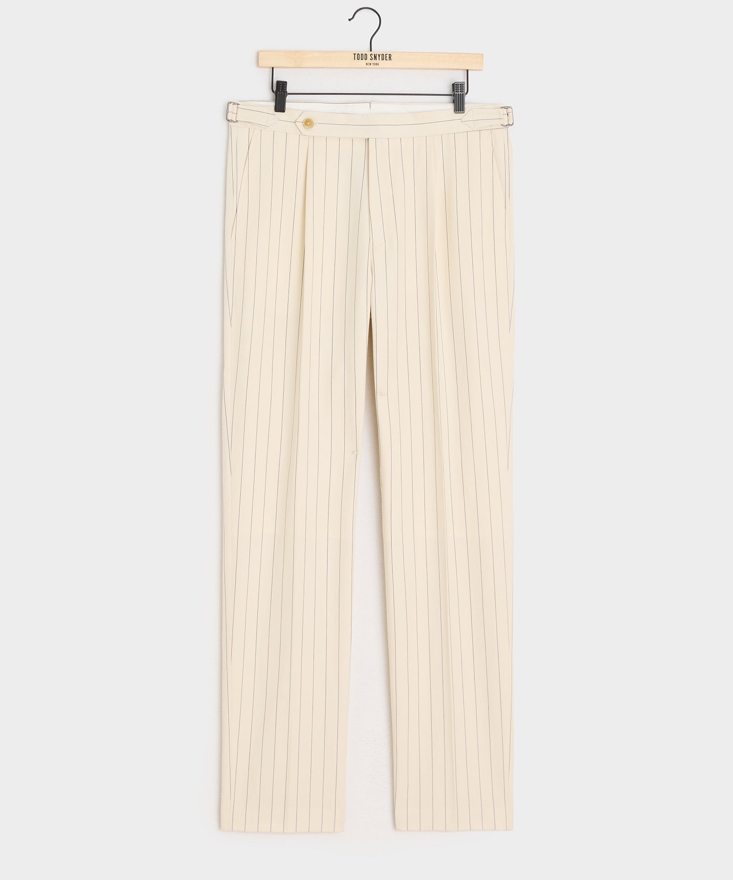 Italian Cotton Linen Striped Side Tab Trouser