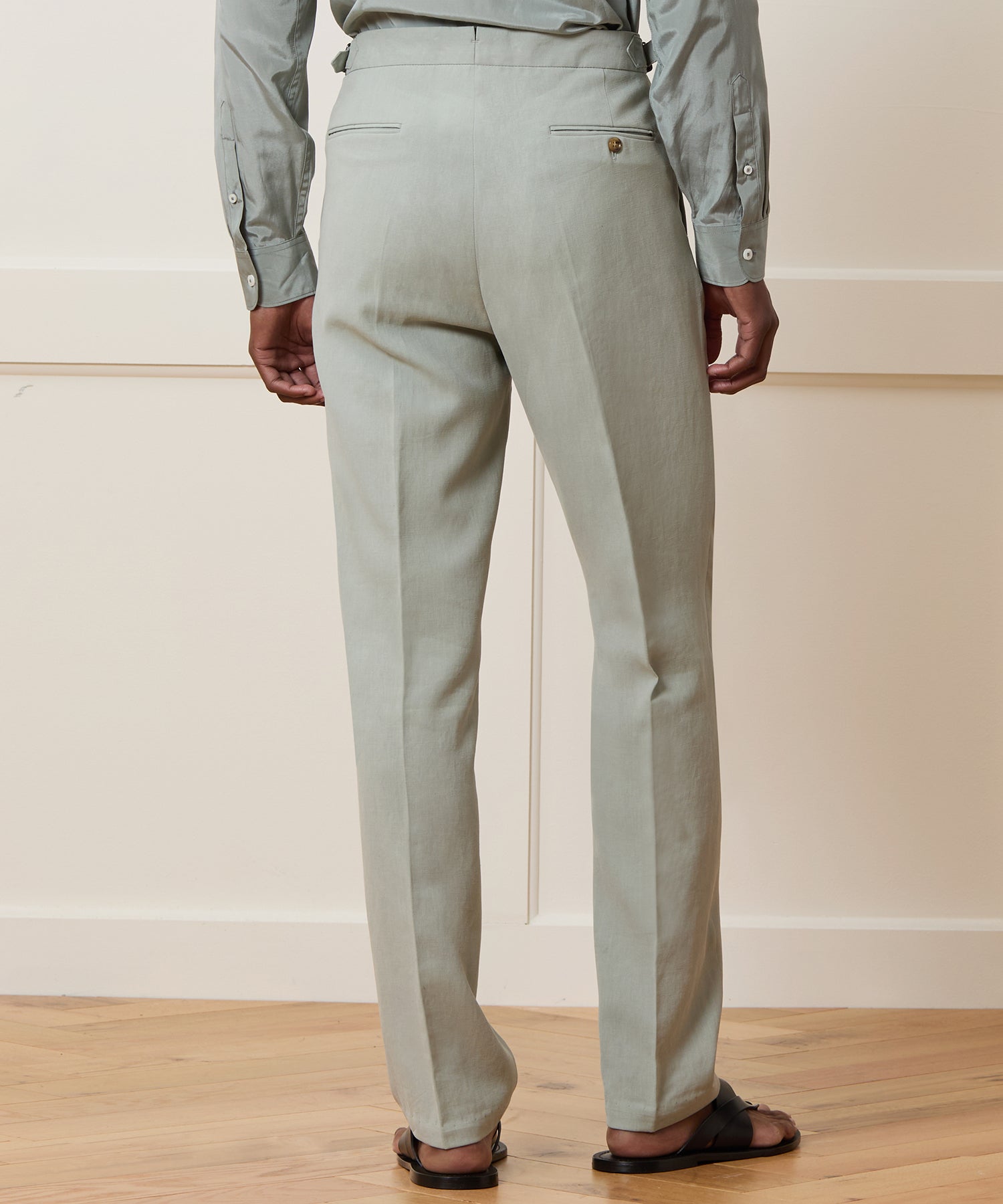 Italian Sueded Linen Side Tab Trouser - Image 4